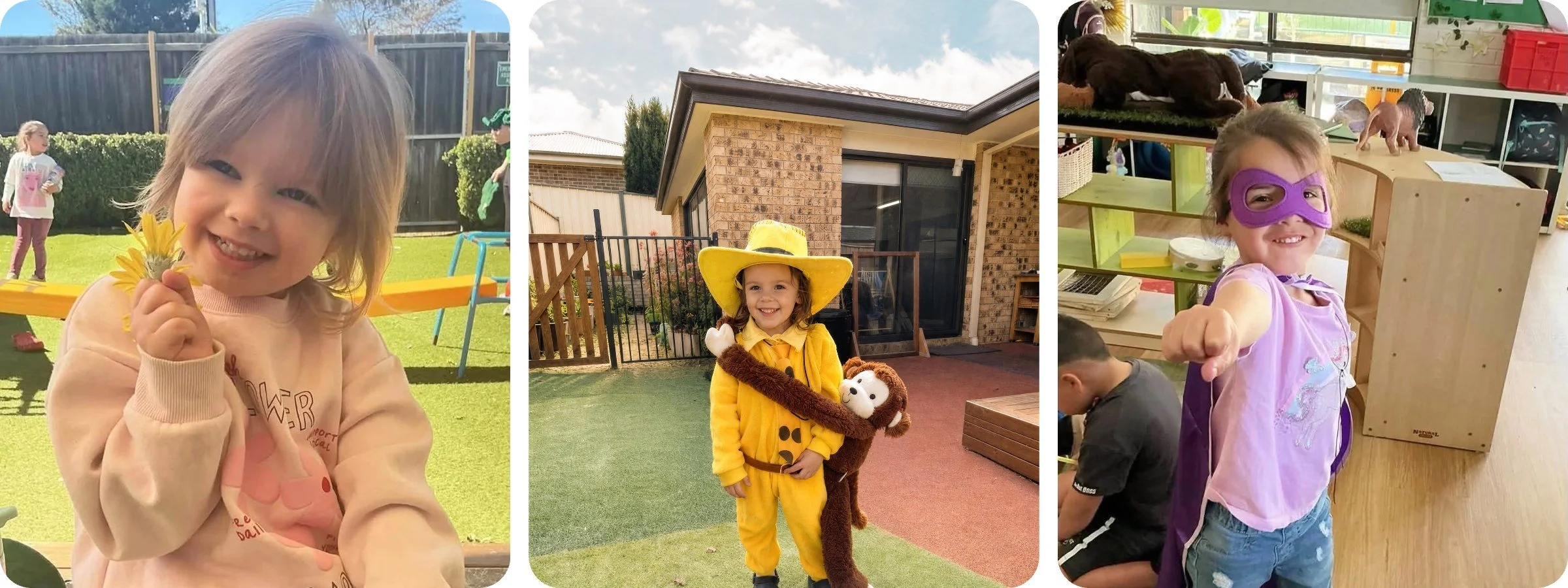 Happy children enjoying a casual day, playing outdoors and dressing up