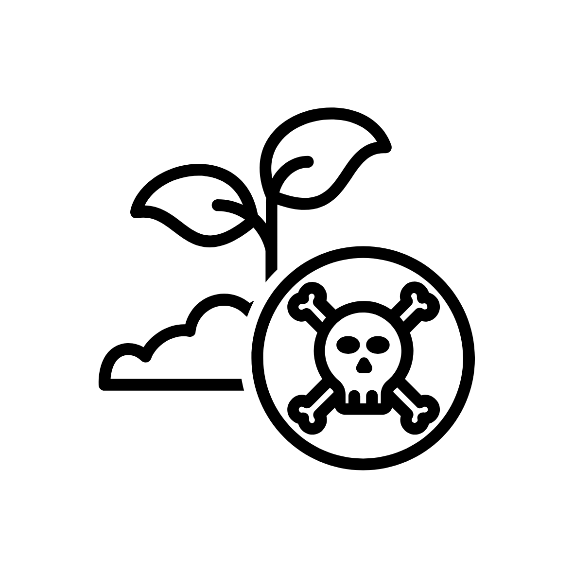 Icon of a plant with a skull & crossbones symbol representing poison.]
