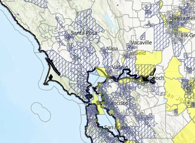 Map of gas distribution lines to help identify priority neighborhoods for pilot decarbonization programs.