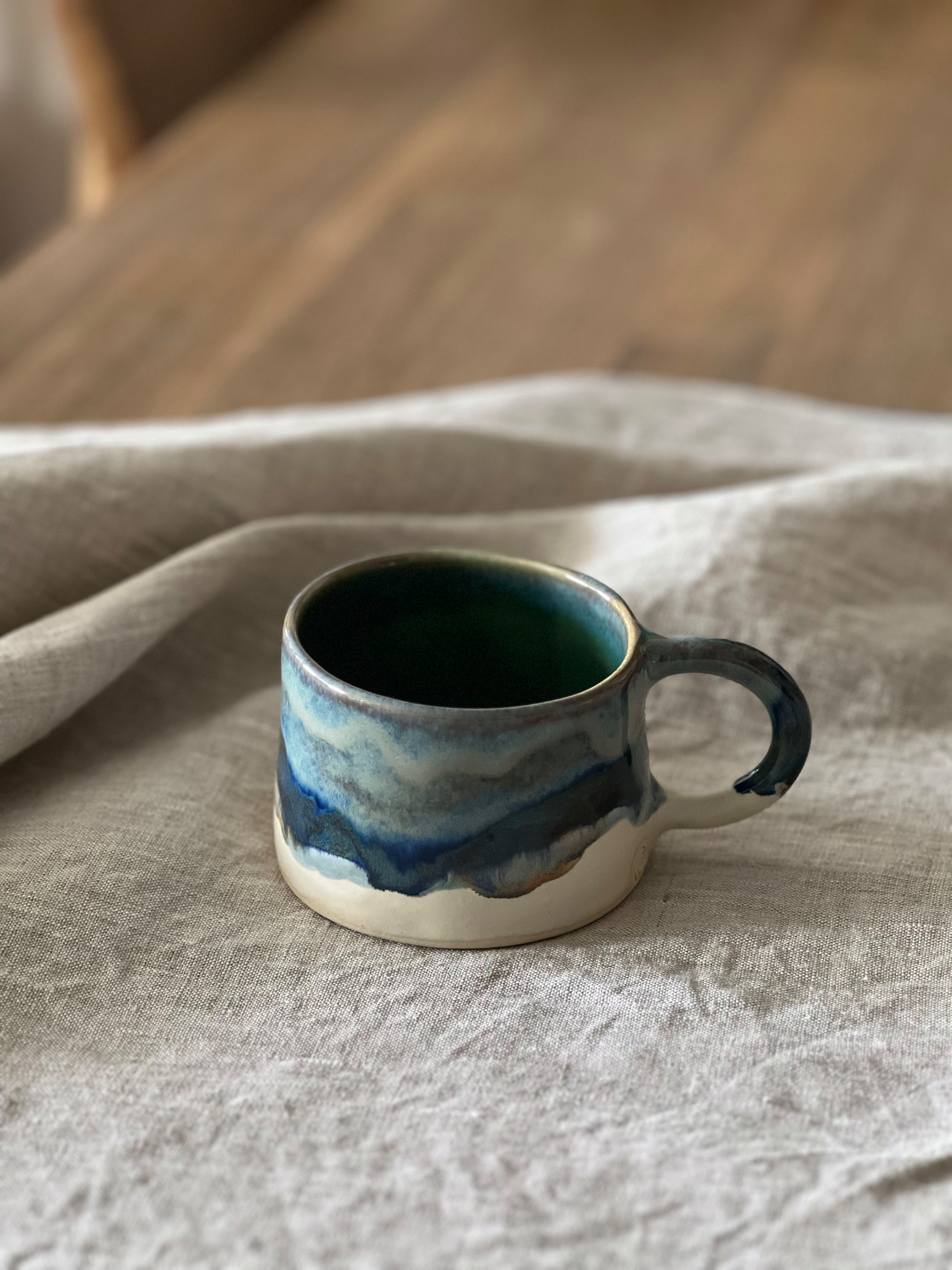 Handmade latte ceramic mug, one-of-a-kind artisan mug for coffee or tea in Singapore