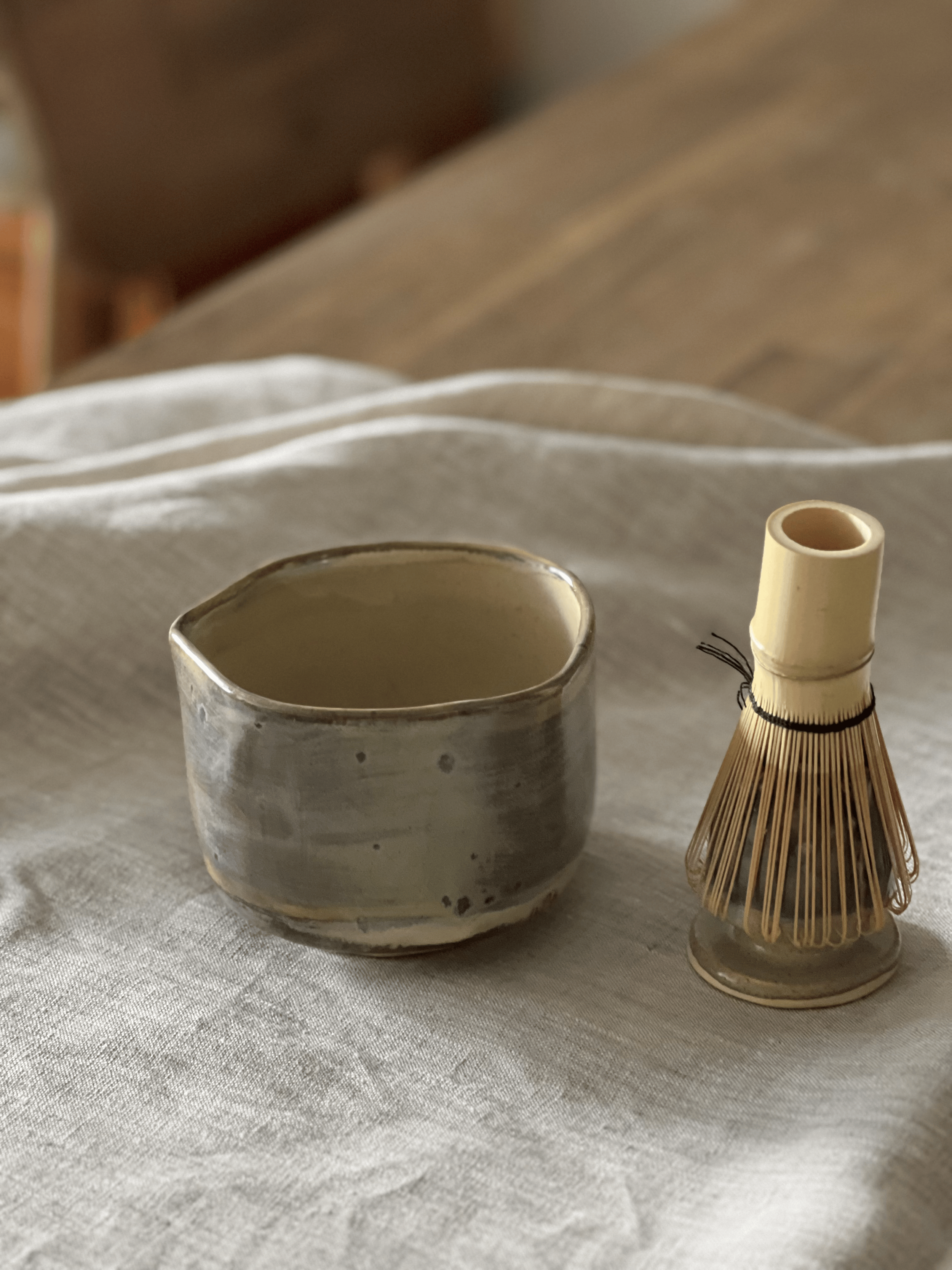 Handcrafted ceramic matcha bowl, unique artisan tea bowl made in Singapore.