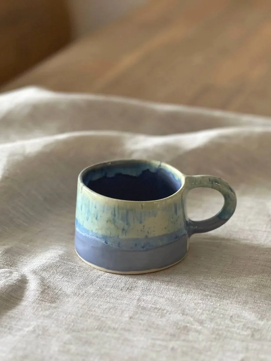 Handmade latte ceramic mug, one-of-a-kind artisan mug for coffee or tea in Singapore
