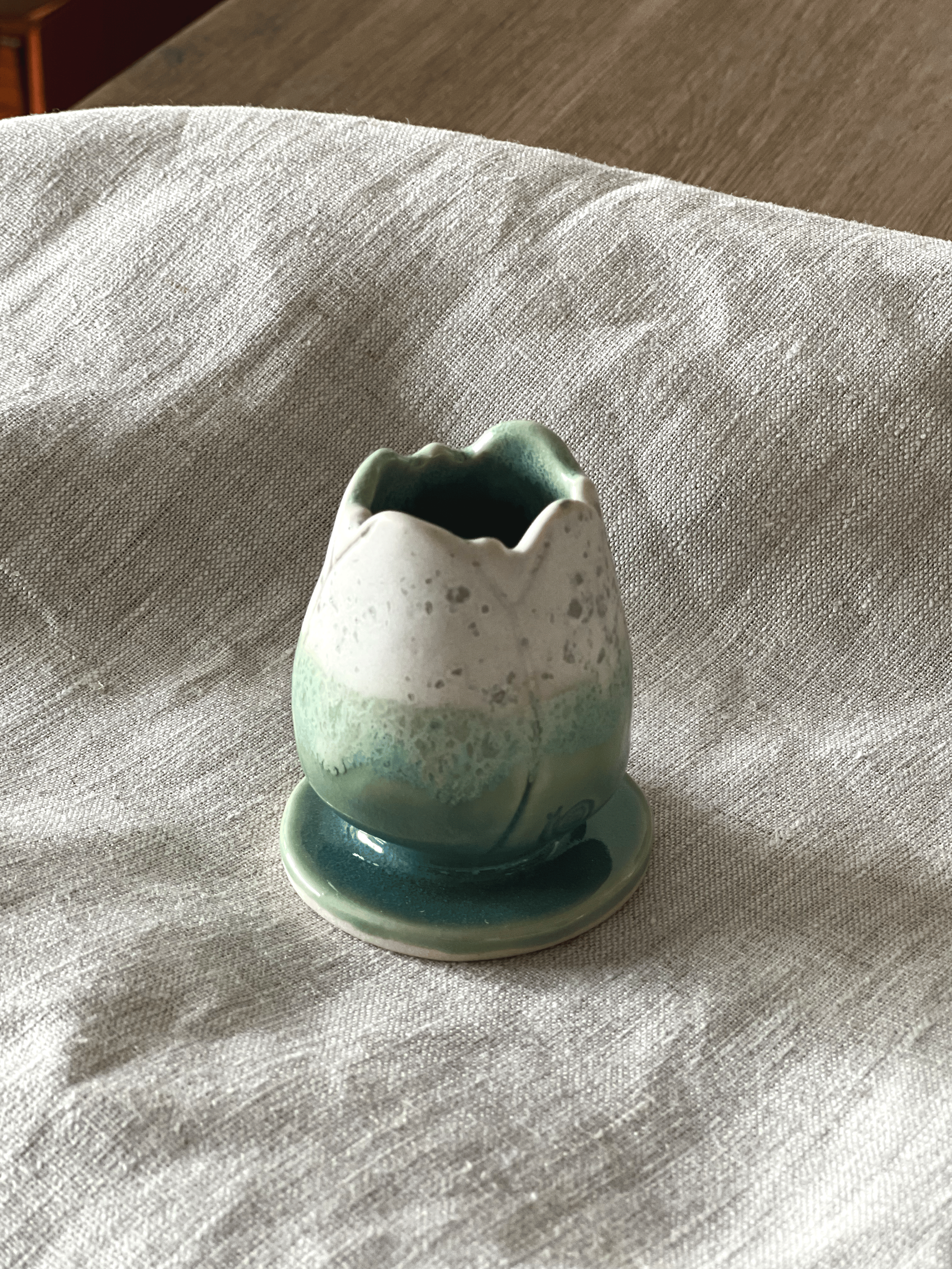 Handmade ceramic matcha whisk holder, one-of-a-kind artisan tea accessory in Singapore