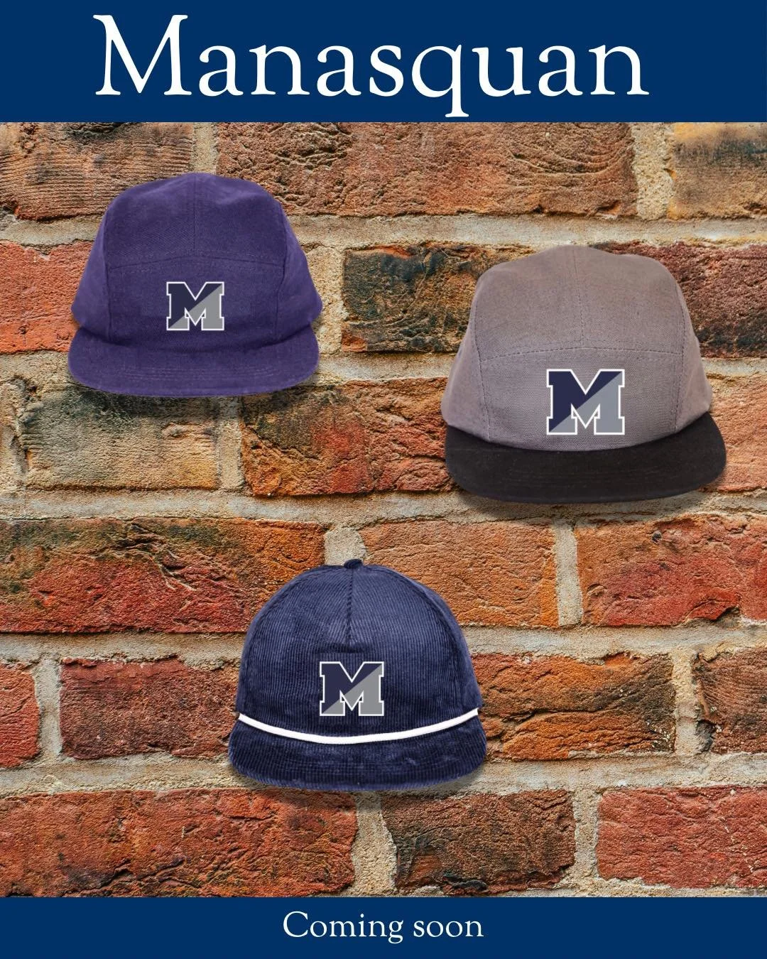 New line of Manasquan hats. Super excited to announce this upcoming release. These hats are currently in production delivery date released soon.  #manasquan #sustainableapparel #newjersey #townpride #manasquanhighschool