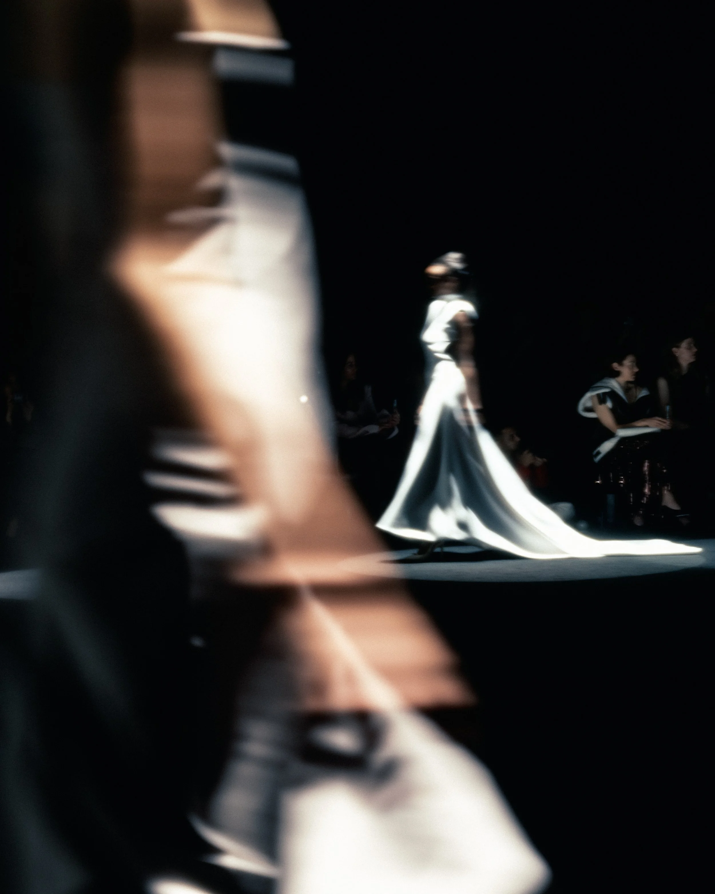 Australian Fashion Week Sydney runway image capturing Mariam Seddiq design with fluid form and structure