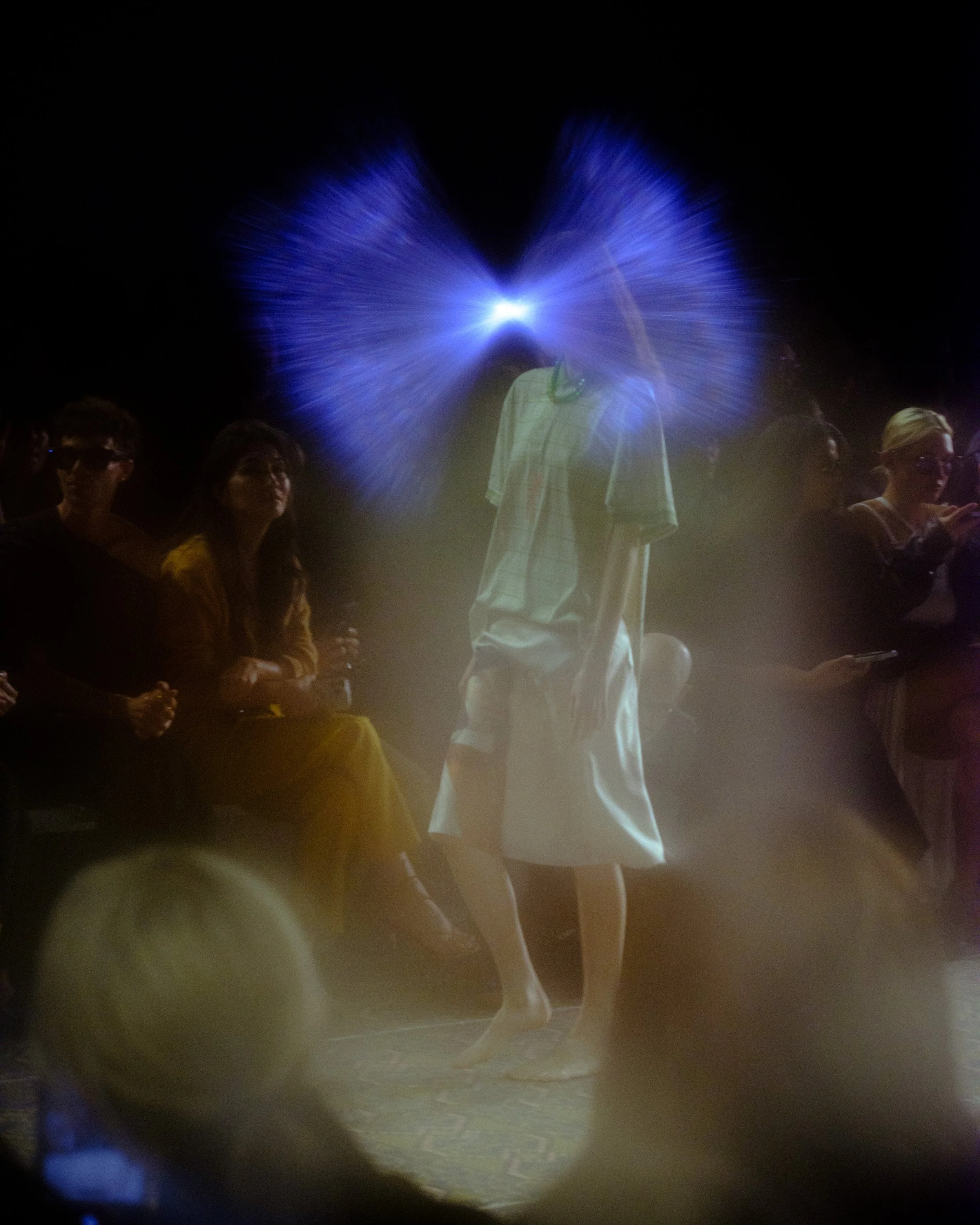 Editorial runway photography of Alix Higgins collection at Australian Fashion Week Sydney with avant-garde styling