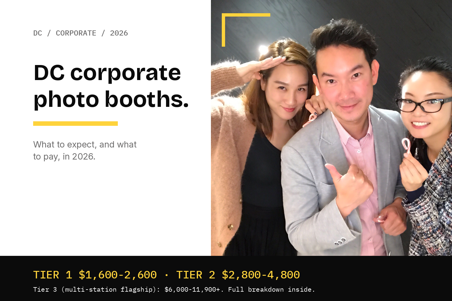 DC Corporate Photo Booth Rentals: What to Expect and What to Pay in 2026