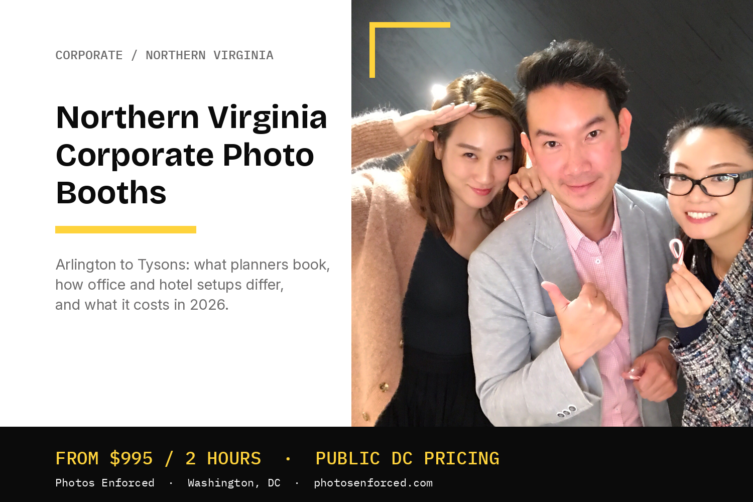 Northern Virginia Corporate Photo Booths: Arlington to Tysons