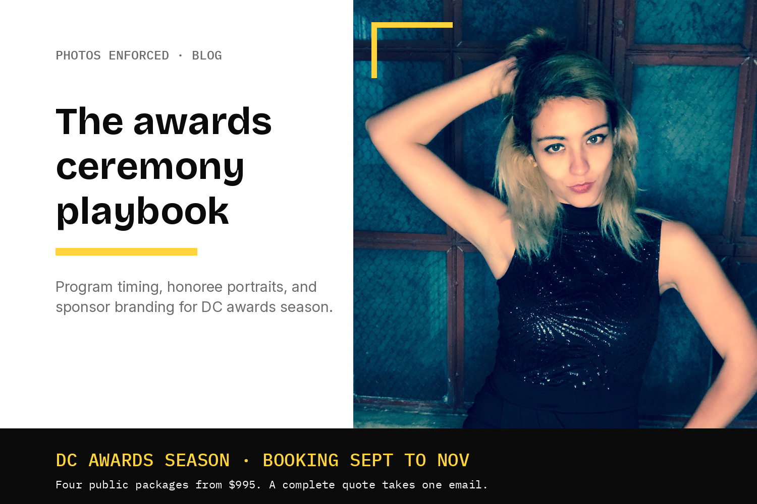 Awards Ceremony Photo Booths in DC: The Program-Night Playbook