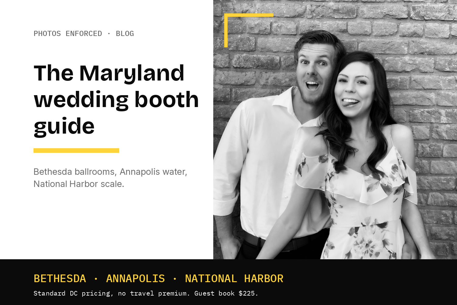 The Maryland Wedding Photo Booth Guide: Bethesda, Annapolis, National Harbor