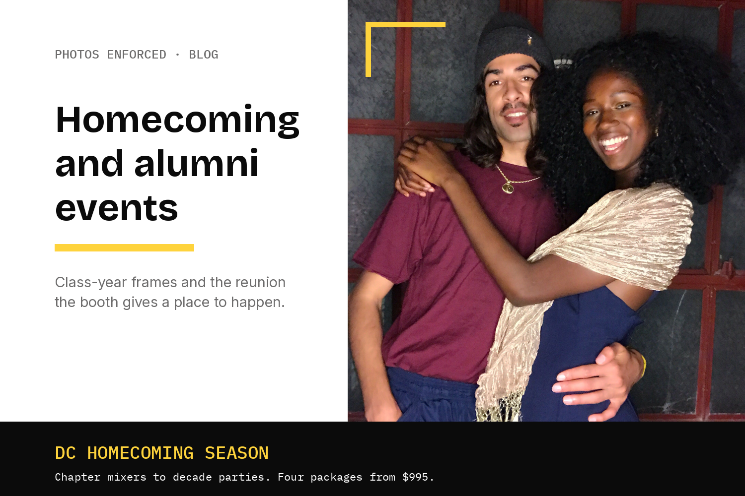 Alumni Events and Homecoming Photo Booths in DC