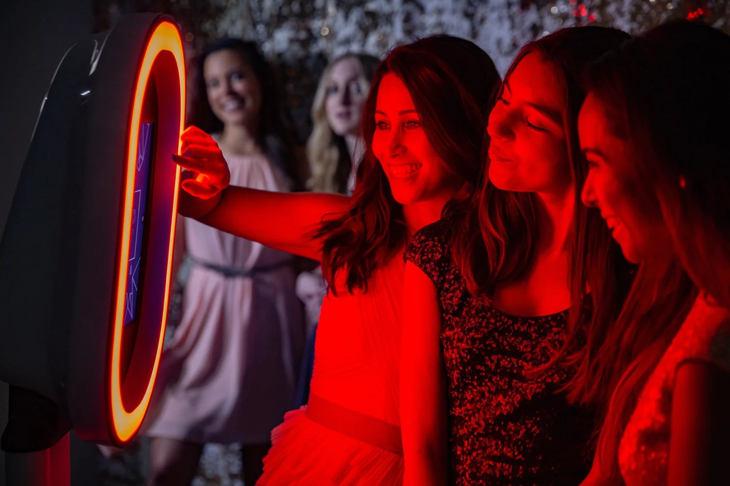 Branded photo booth activation with data capture at a marketing event