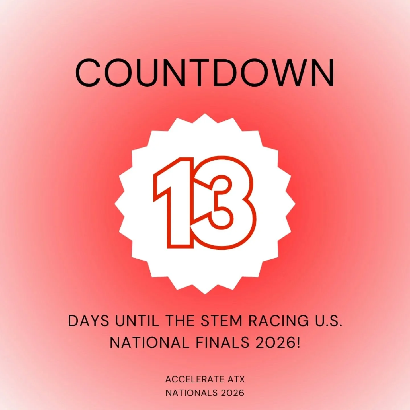 Less than two weeks to go before the STEM Racing U.S. National Finals!  We've put in so much work throughout the season in the lead-up to this competition.  We can't wait to bring our best and compete with amazing teams from around the United States!