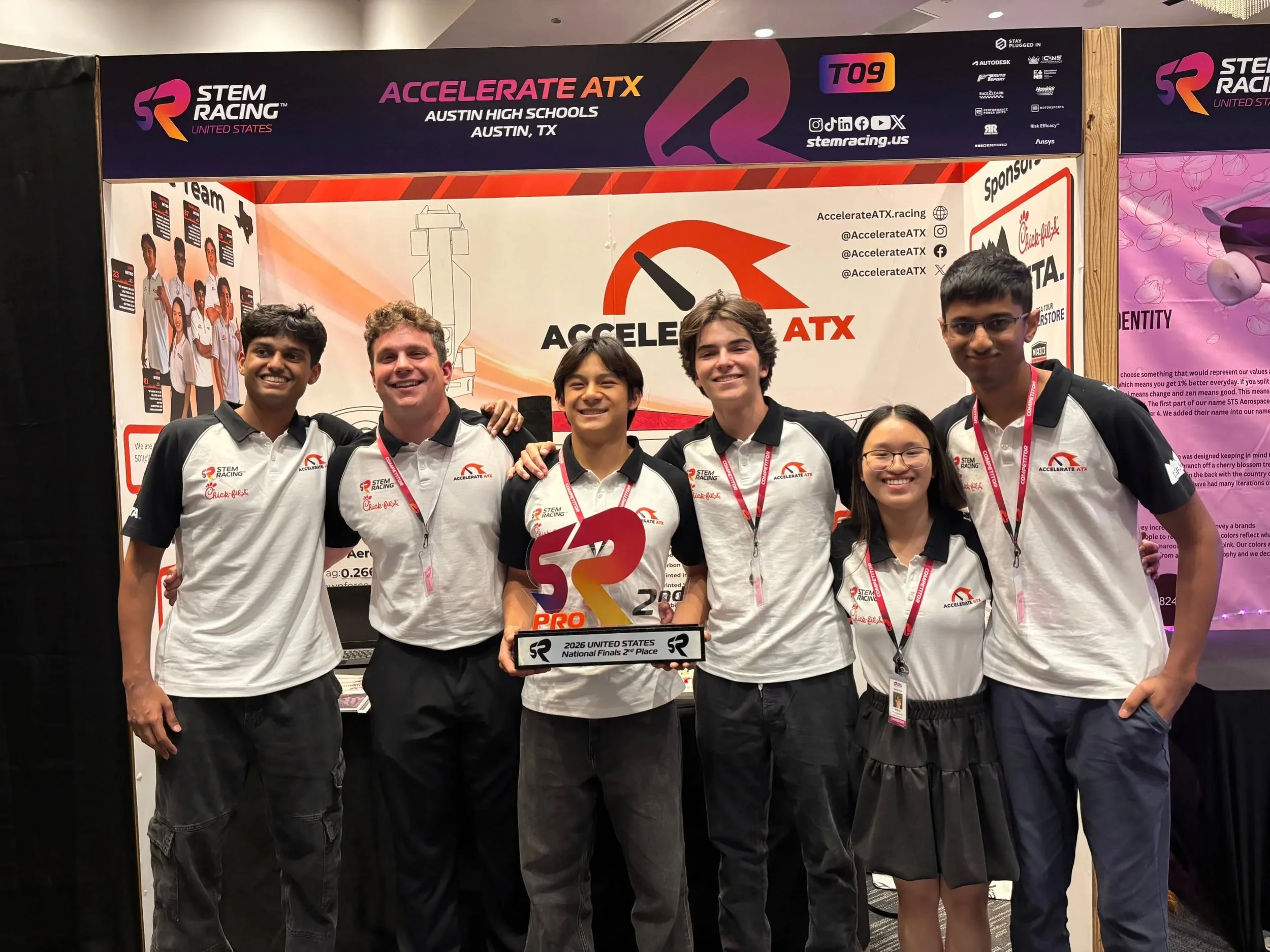 Earlier last week, Accelerate ATX traveled to Charlotte, North Carolina to compete in the STEM Racing U.S. National Finals, hoping for a chance to qualify for the World Finals.

Throughout the competition, we had so many incredible experiences courte