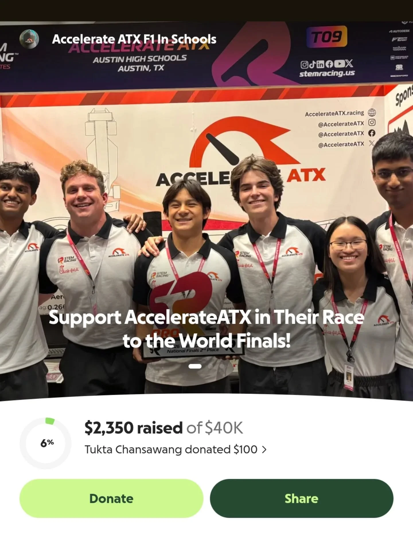 Registration for the World Finals is quickly approaching, and although we're incredibly excited, we also have many obstacles in our way.  The registration fees, travel expenses, car costs, and everything else needed in order for us to perform at our 