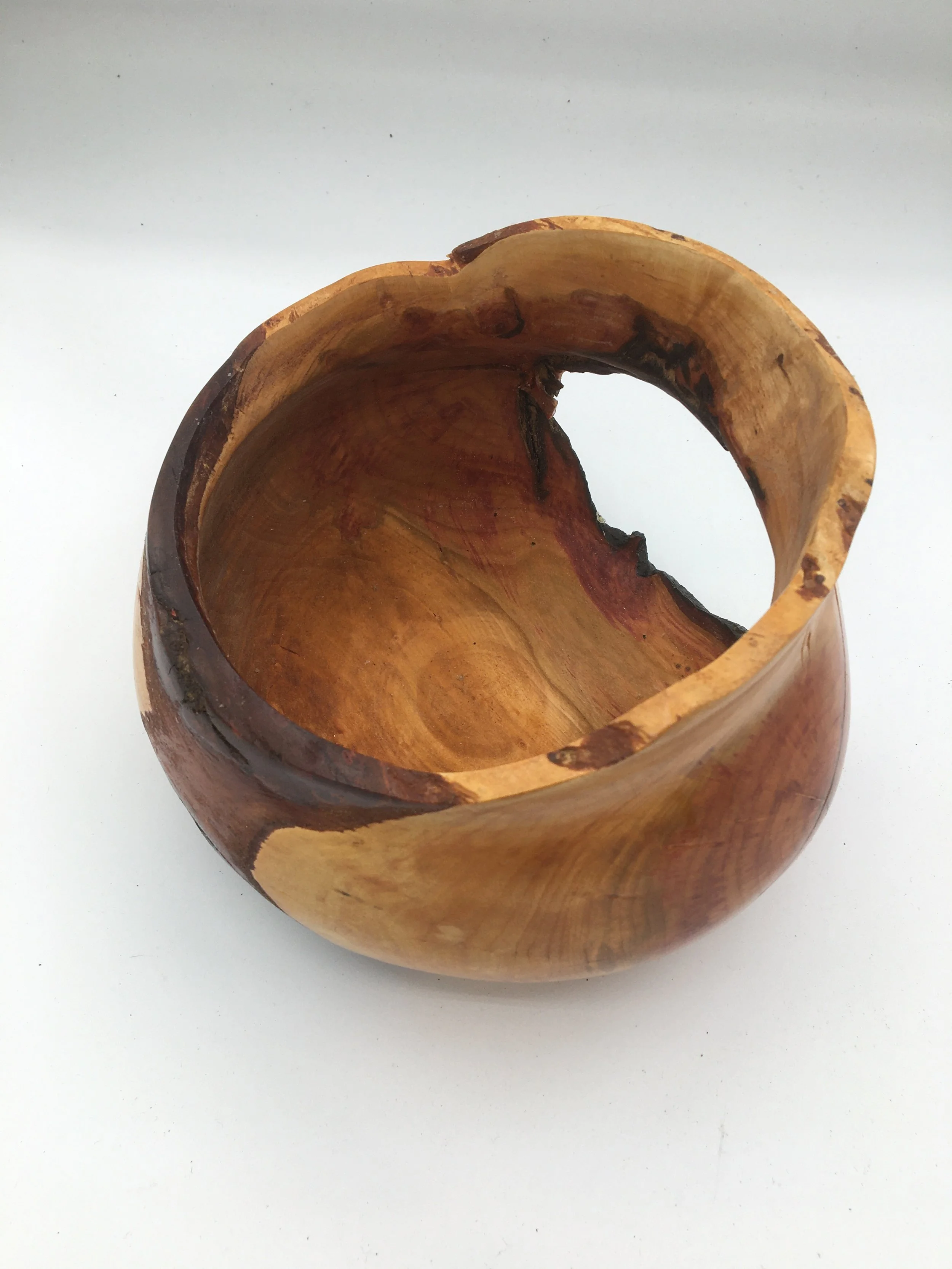 Gnarly plum bowl with hole