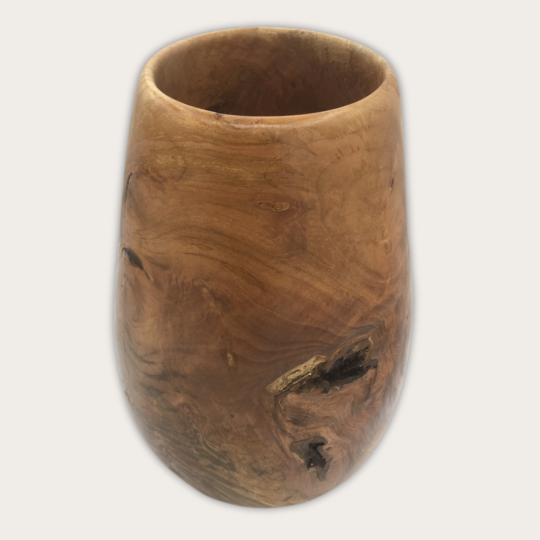 Wide mouth tall cherry vase