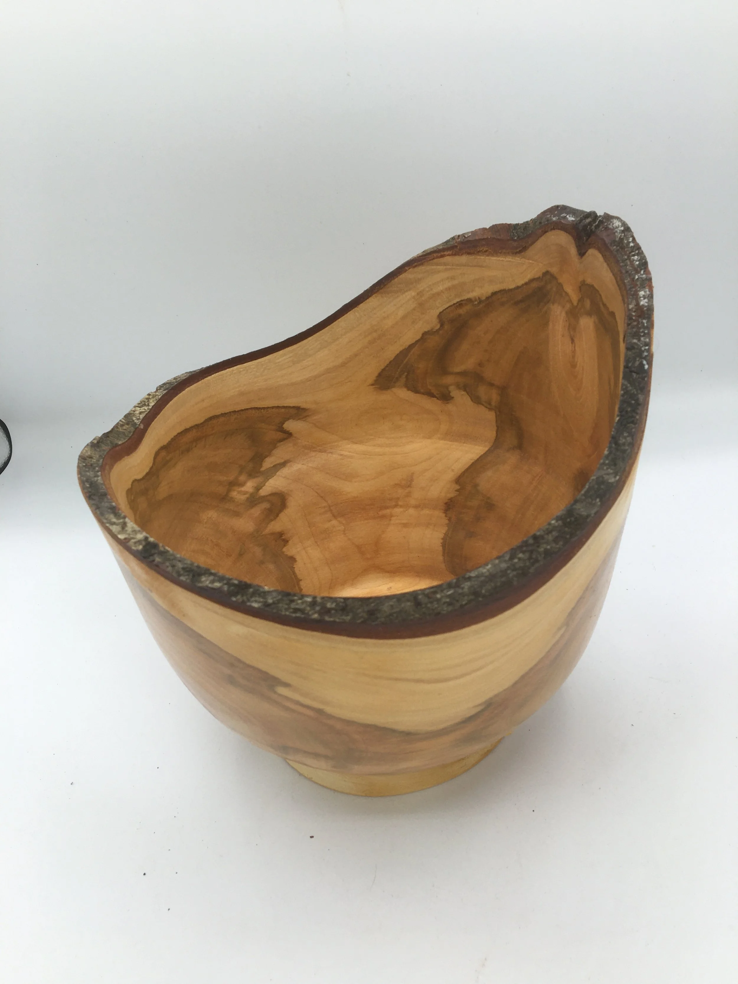 Maple bowl with bark inclusions