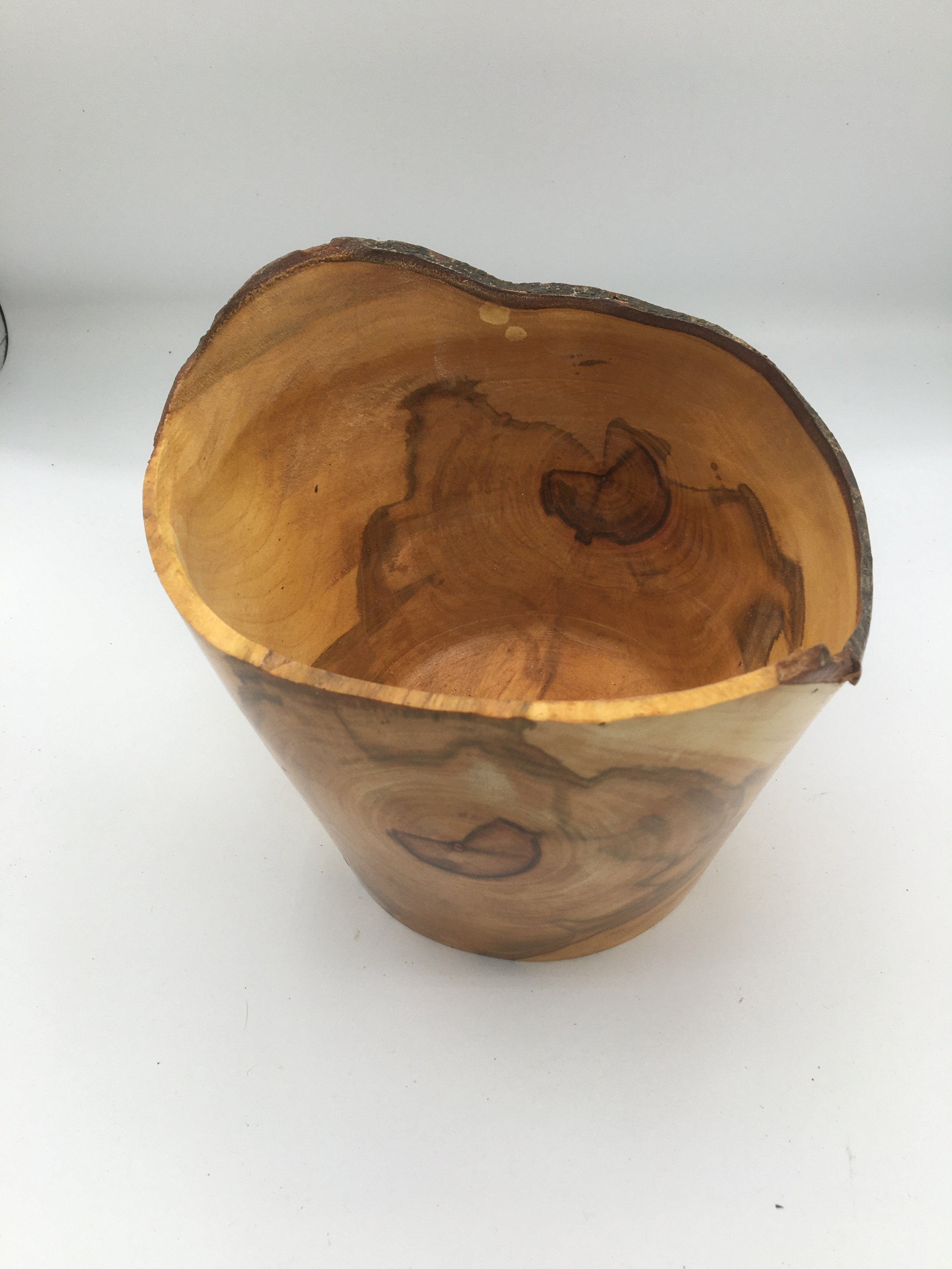 Natural edge deep apple bowl