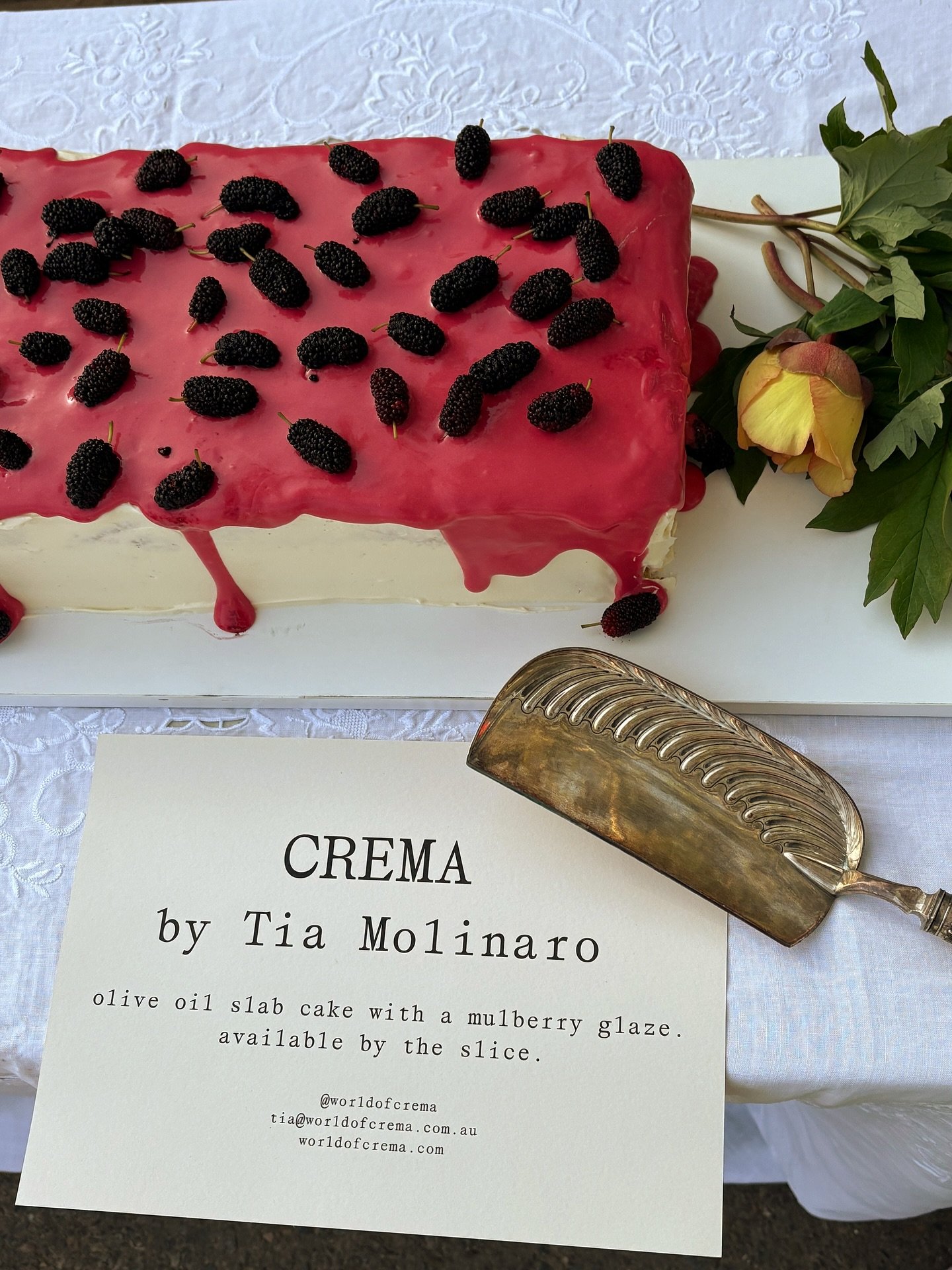 𝘰𝘭𝘪𝘷𝘦 𝘰𝘪𝘭 𝘴𝘢𝘣 𝘤𝘢𝘬𝘦 𝘸𝘪𝘵𝘩 𝘮𝘢𝘴𝘤𝘢𝘳𝘱𝘰𝘯𝘦 𝘤𝘳𝘦𝘢𝘮 𝘢𝘯𝘥 𝘮𝘶𝘭𝘣𝘦𝘳𝘳𝘺 𝘨𝘭𝘢𝘻𝘦, 
𝘪𝘯 𝘤𝘦𝘭𝘦𝘣𝘳𝘢𝘵𝘪𝘰𝘯 𝘰𝘧 𝑀𝑐𝐶𝑎𝑟𝑟𝑠 𝑓𝑖𝑟𝑠𝑡 𝑆𝑝𝑟𝑖𝑛𝑔 𝘧𝘦𝘴𝘵𝘪𝘷𝘢𝘭 𐂃

𝘚𝘶𝘤𝘩 𝘢 𝑡𝑟𝑒𝑎𝑡 𝘵𝘰 𝘴𝘩𝘢𝘳𝘦 𝘢 𝘚?