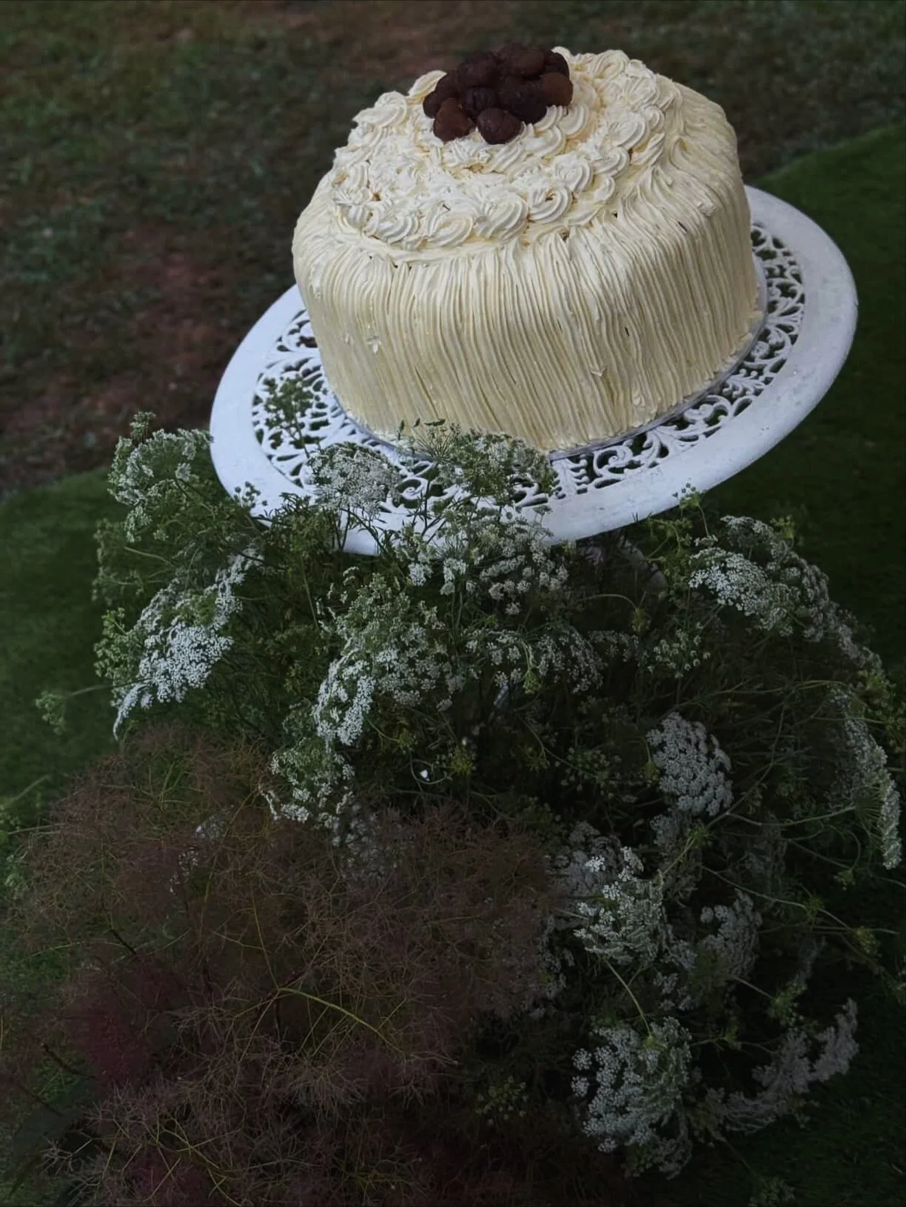 An old-world domed cake adorned with glac&eacute;e marrons for Amelia &amp; Matt&rsquo;s beautifully European-chic wedding at Somerleys, Suttons Forest, Saturday 22nd November🤍

A favourite of the season, brought to life by an incredible team of ven