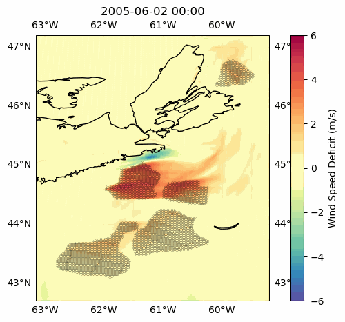 First look at Nova Scotia Offshore Lease Area Energy Production and Wake Losses