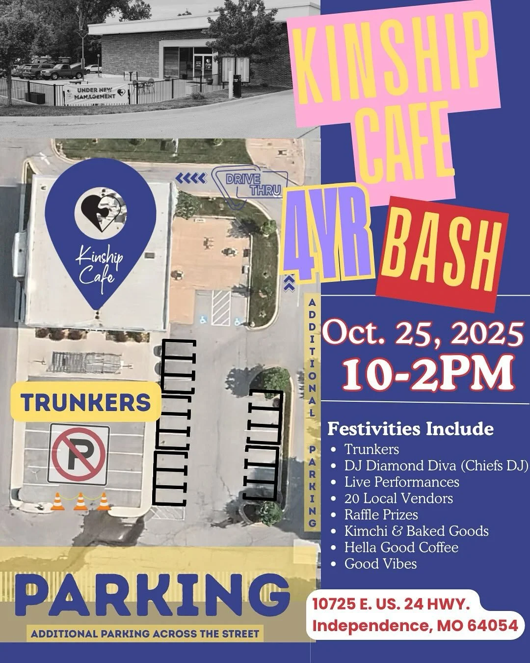 PSA; Parking FAQ’s Answer’d Below ππΎππΎππΎ
WELCOME!?!?! 
If you are NEW, here’s what to expect! 
To ensure safety, we will be placing cones and blocking off a third of our parking lot for the trunkers and vendors to set-up! T
