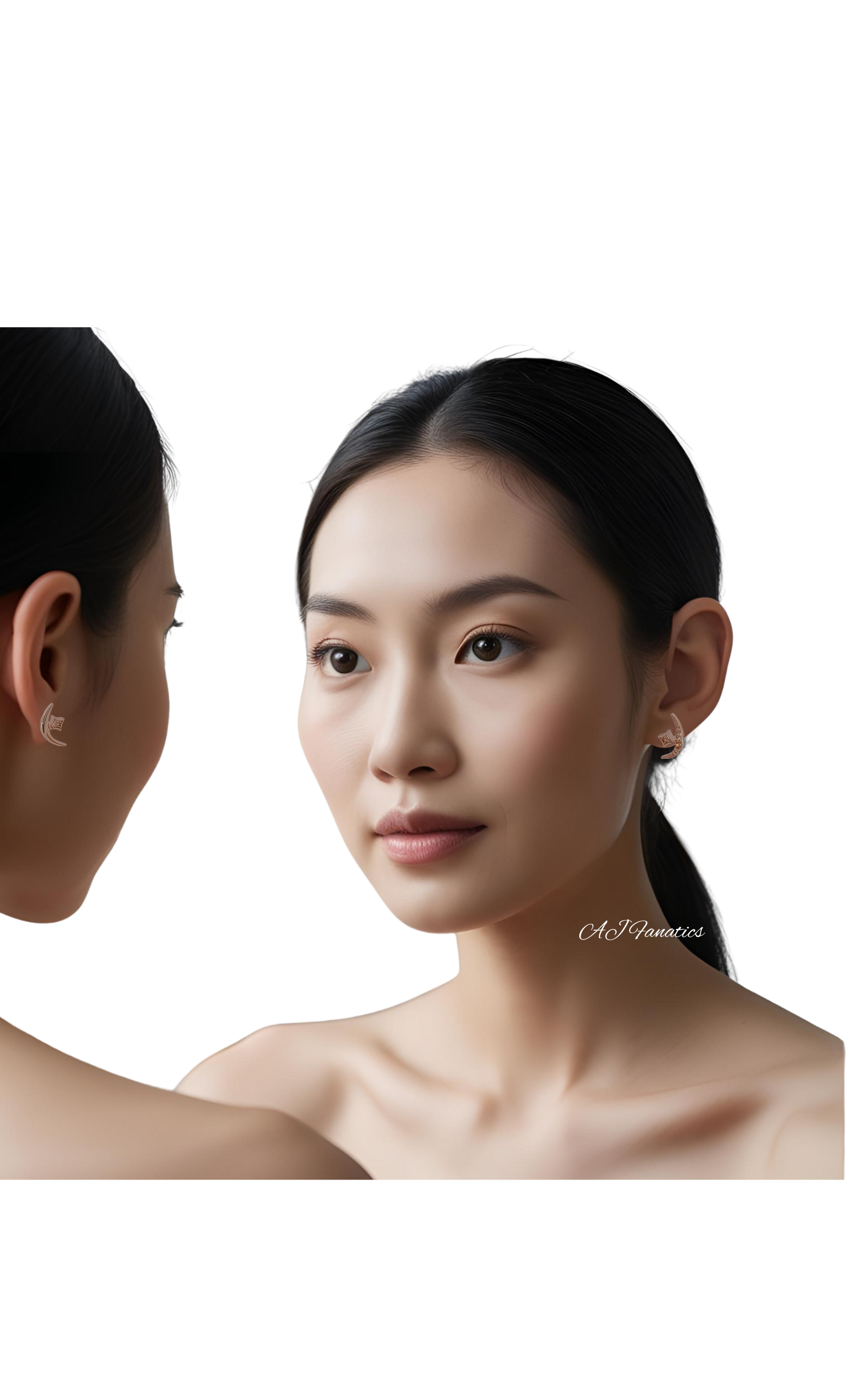 Crescent of Hope Earrings-Light-Champagne-RGLD w Model.png