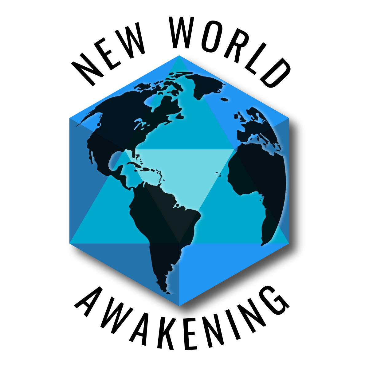 3D illustration of the Earth showing continents of North and South America, with the globe enclosed in a transparent blue cube.