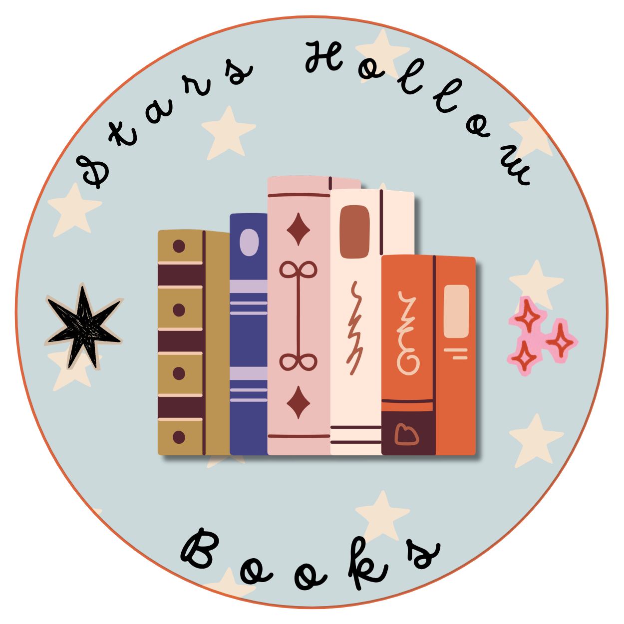 Stars Hollow Books, reimagined — a cozy fan redesign. Love this dusty-blue, book-stacked mood? Tap through for the editable Cozy Bookish Brand Kit in my etsy shop. ✨