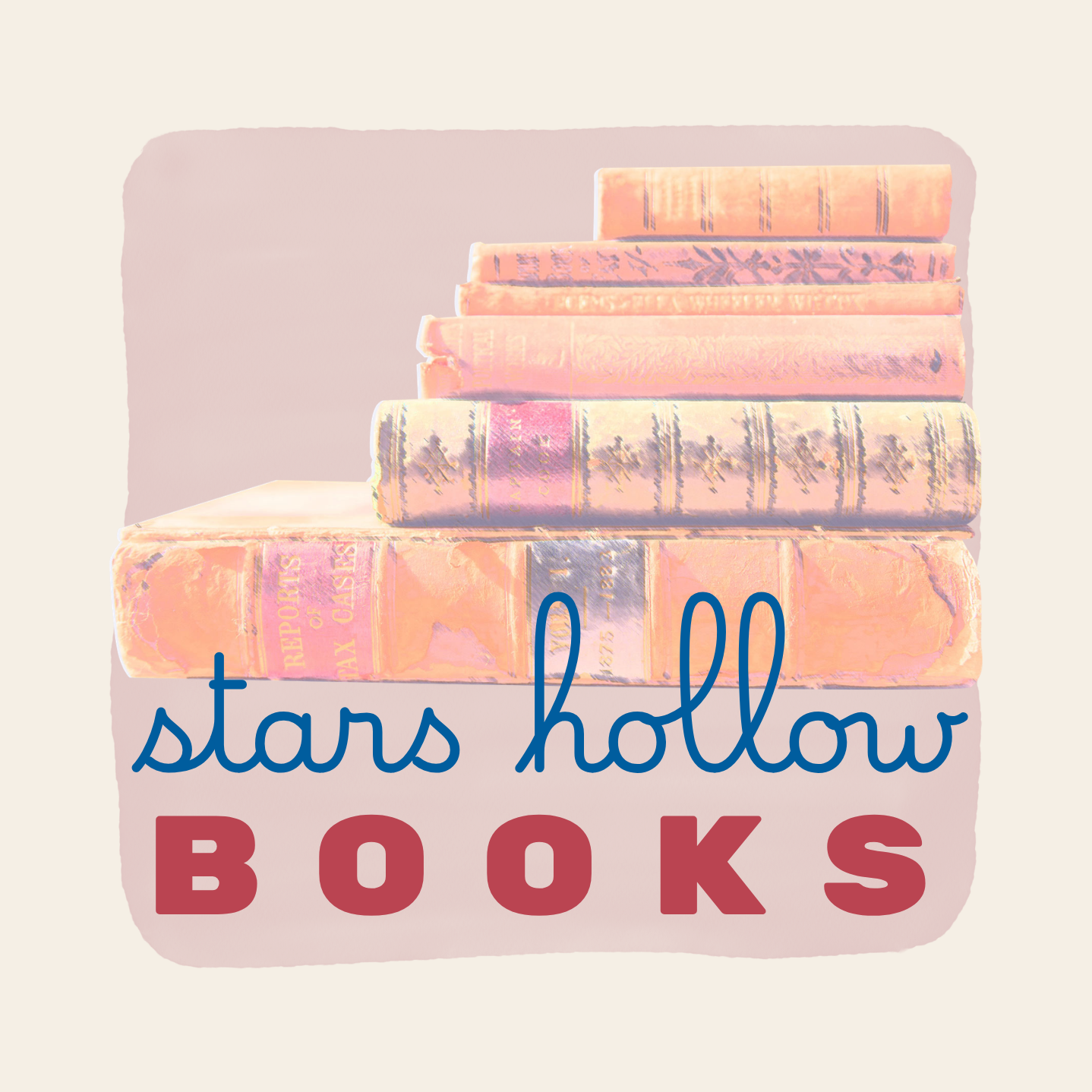 Small Town Books — a vintage bookshop brand kit. Classic red, cobalt, and cream with a nostalgic main-street feel. Editable in free Canva. Tap to shop on Etsy →