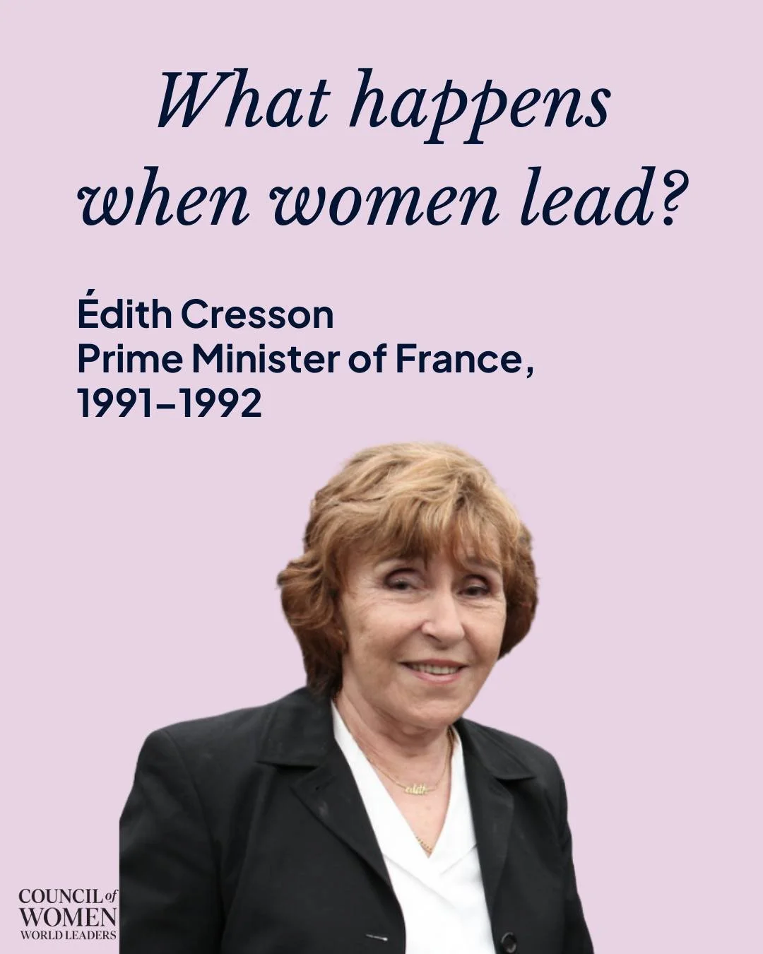 What happens when women lead?

When &Eacute;dith Cresson led France, she brought a people-centered vision to a moment of rapid European change.

Her leadership prioritized cohesion, economic preparedness, and expanding opportunity, showing that when 