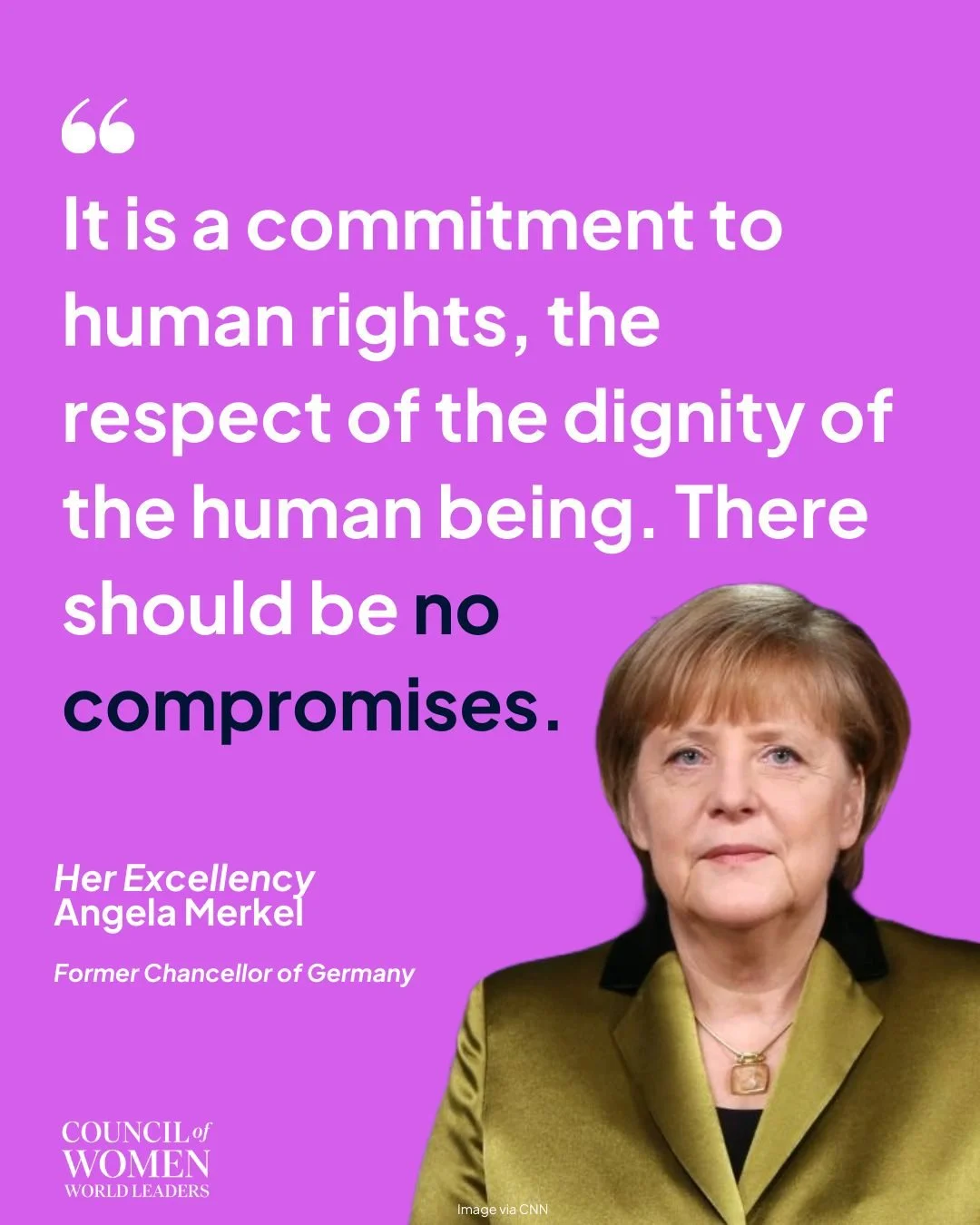 Angela Merkel&rsquo;s words reflect a philosophy that defined her tenure: dignity is non-negotiable, and human rights are the baseline of governance.

#AngelaMerkel #WomenLeaders #GlobalGovernance #CWWL