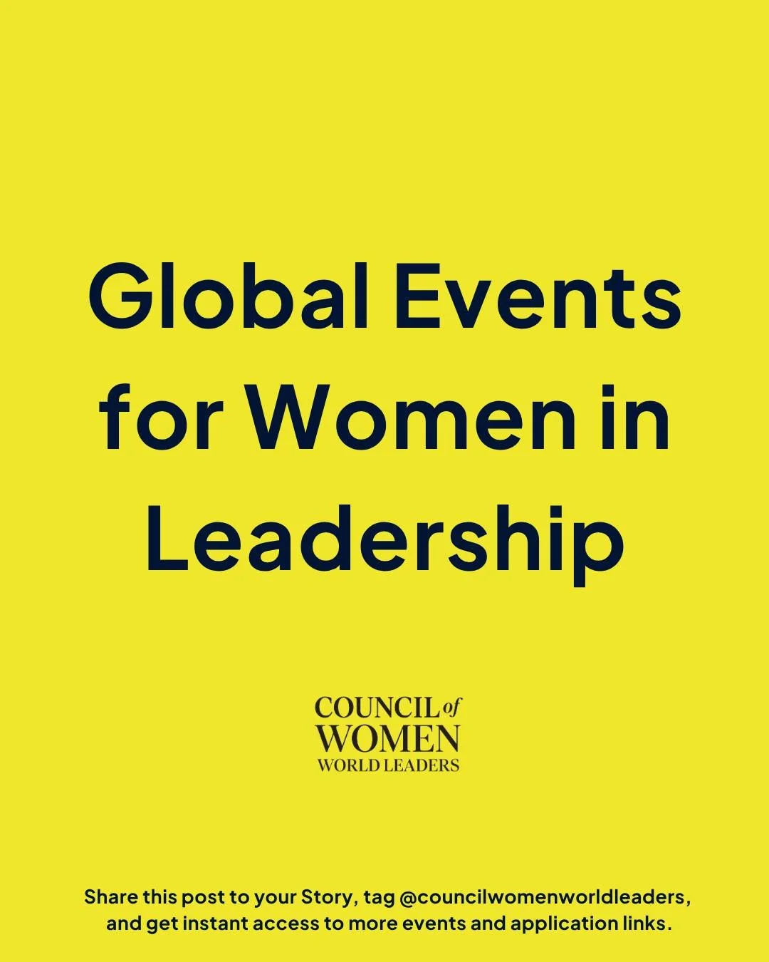 Share this to your Story, tag @councilwomenworldleaders, and unlock access to global events and application links.

Looking for your next global event?

We&rsquo;ve curated key conferences and summits bringing together women leaders across policy, bu