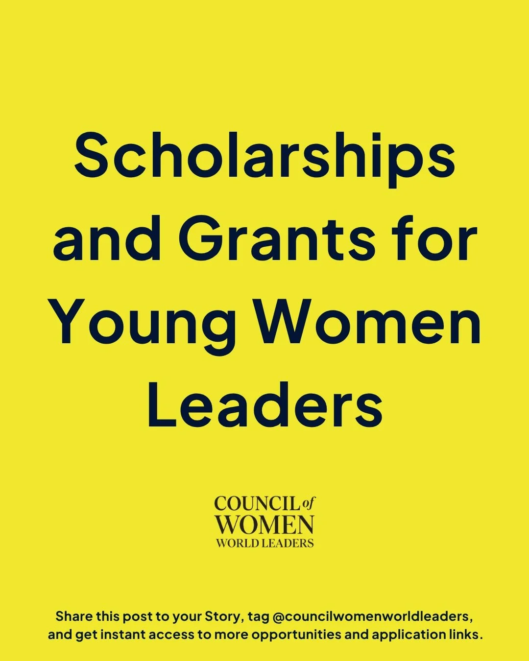 Share this to your Story, tag @councilwomenworldleaders, and unlock access to more opportunities and application links.

Looking for your next opportunity to connect globally?

We&rsquo;ve curated a list of scholarships and grants supporting young wo