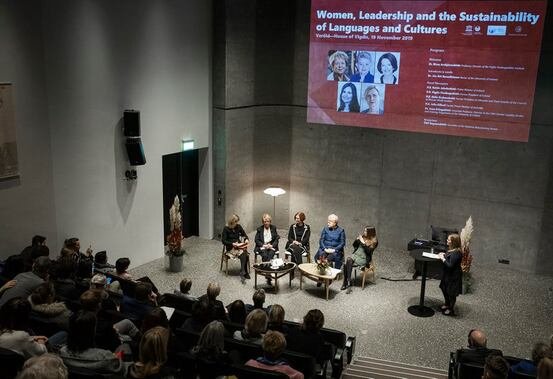 At the 2019 Women Political Leaders Global Summit in Reykjavik, Iceland, Prime Minister Jakobsdóttir spoke as a panelist for the Council of Women World Leaders and Vigdís Finnbogadóttir Institute of Foreign Languages Public Event: Women Leadership an