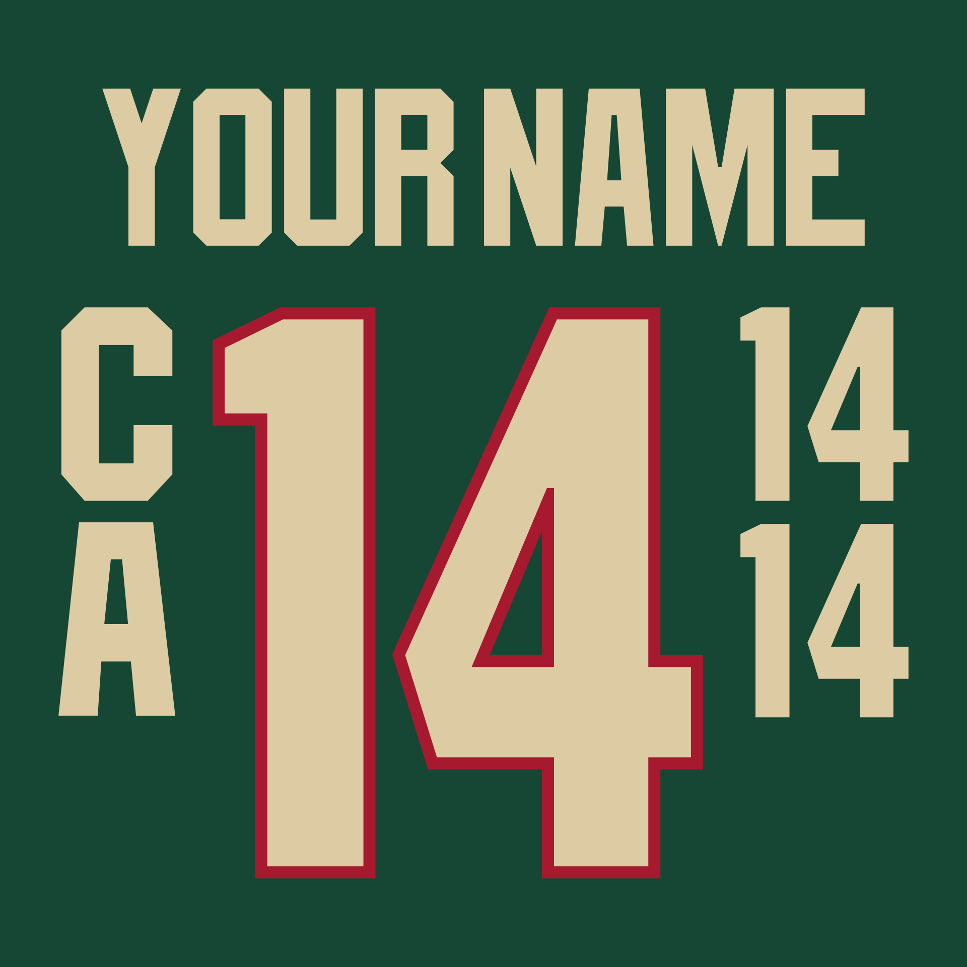 Minnesota Wild 2017-Present Green Jersey Lettering Kit