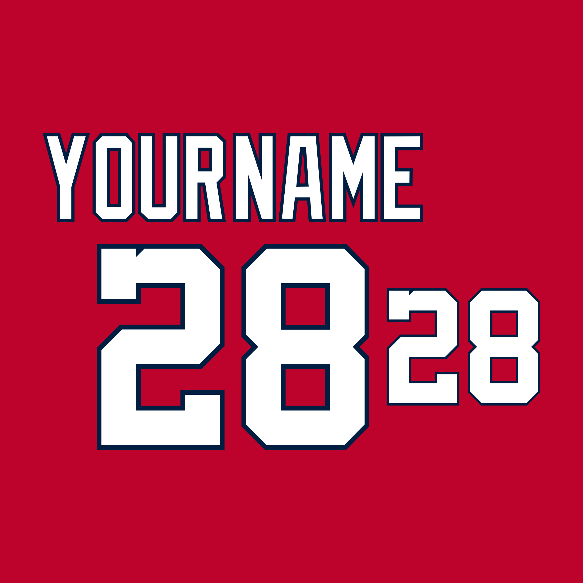 Washington Nationals 2011-Present Red Jersey Lettering Kit
