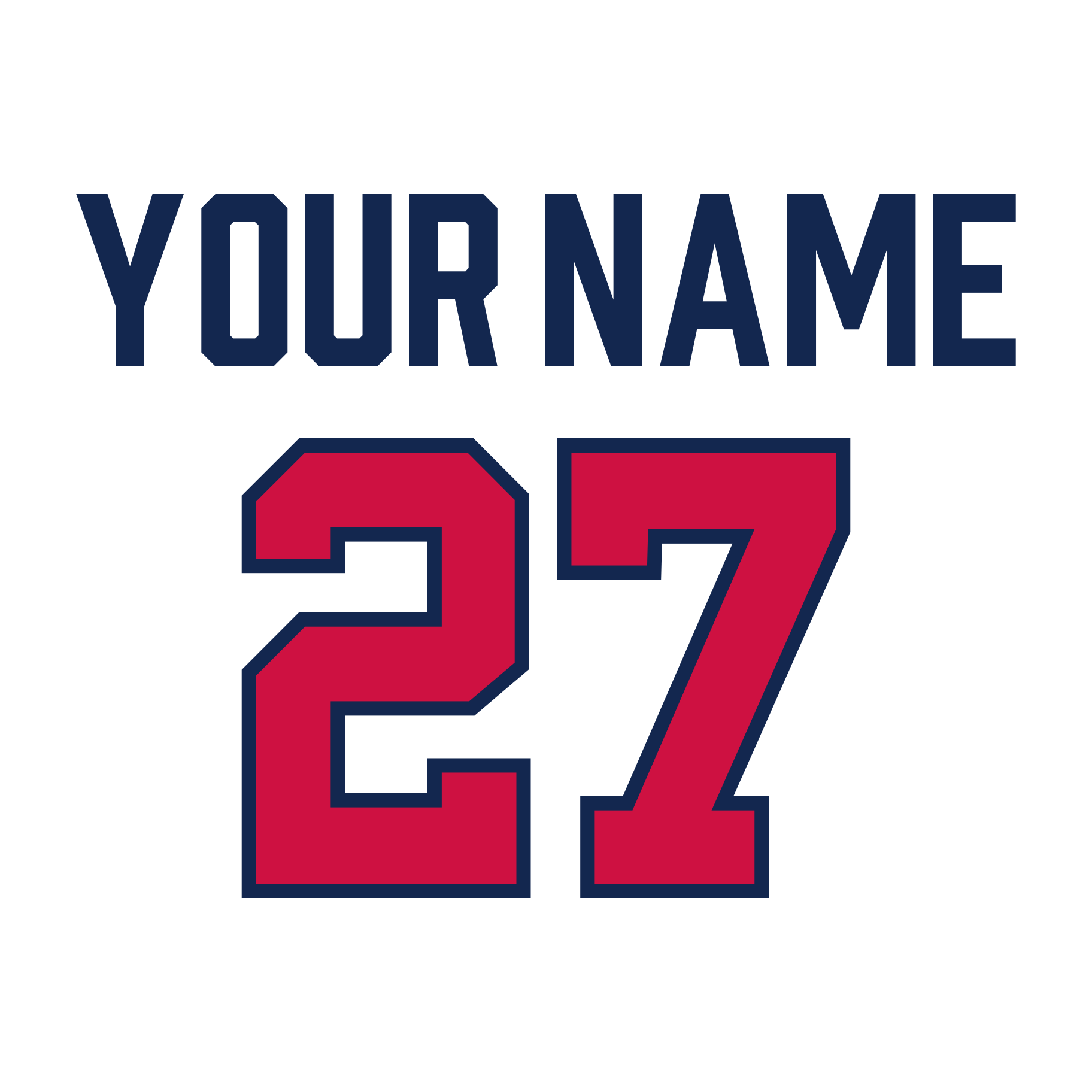 Atlanta Braves 2019-Present White Jersey Lettering Kit