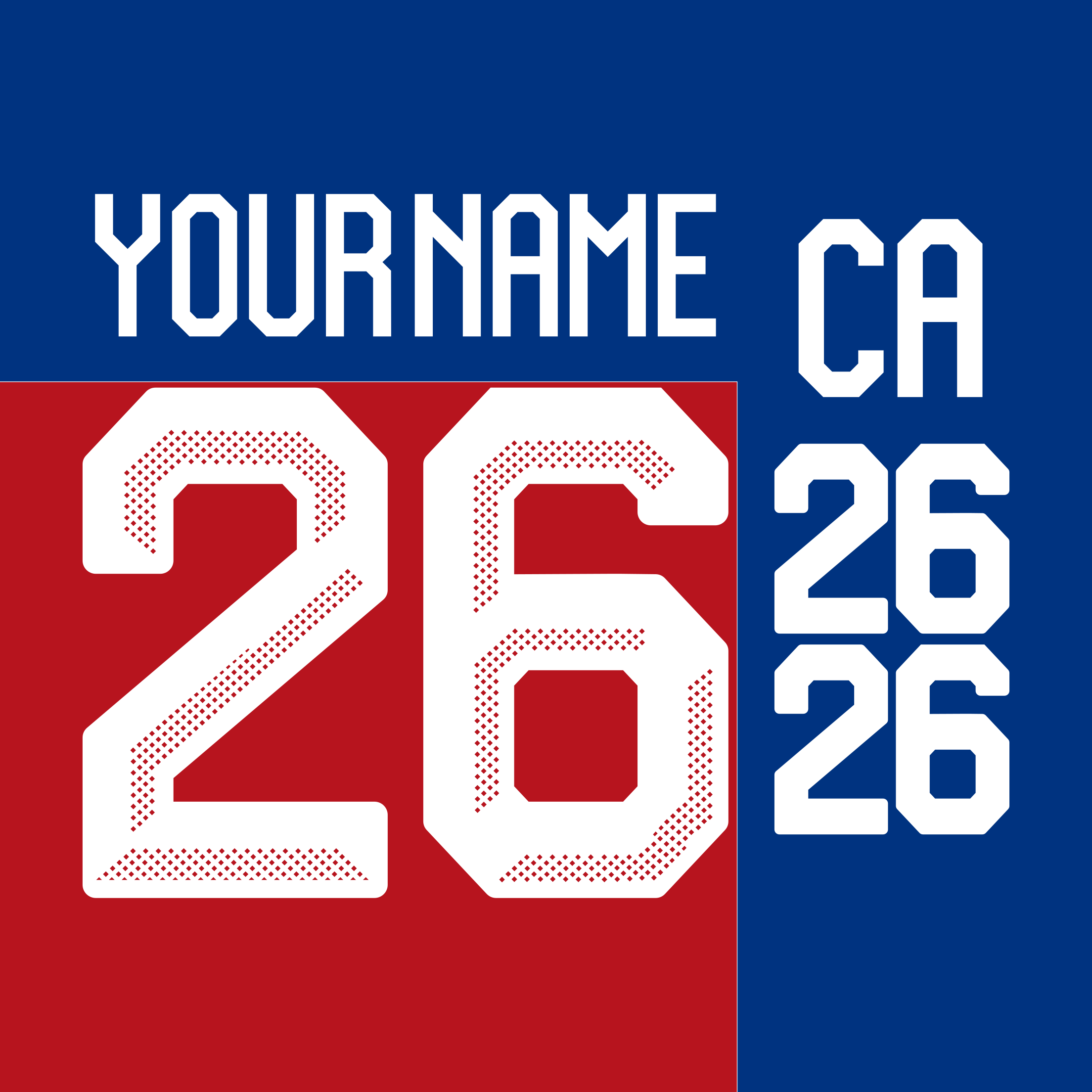 Team Czechia 2026 Olympics Red Jersey Lettering Kit