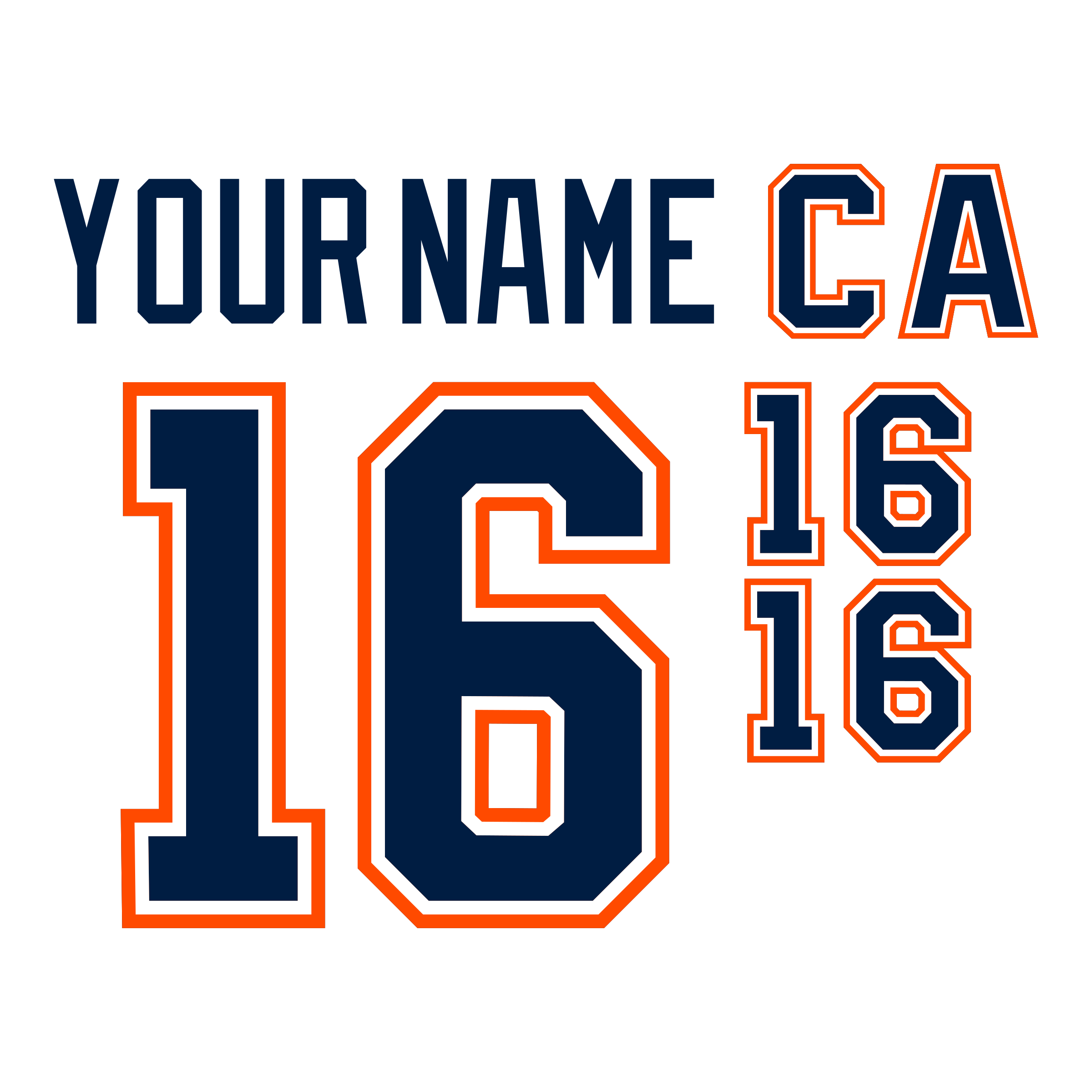 New York Islanders 1998-2007 White Jersey Lettering Kit