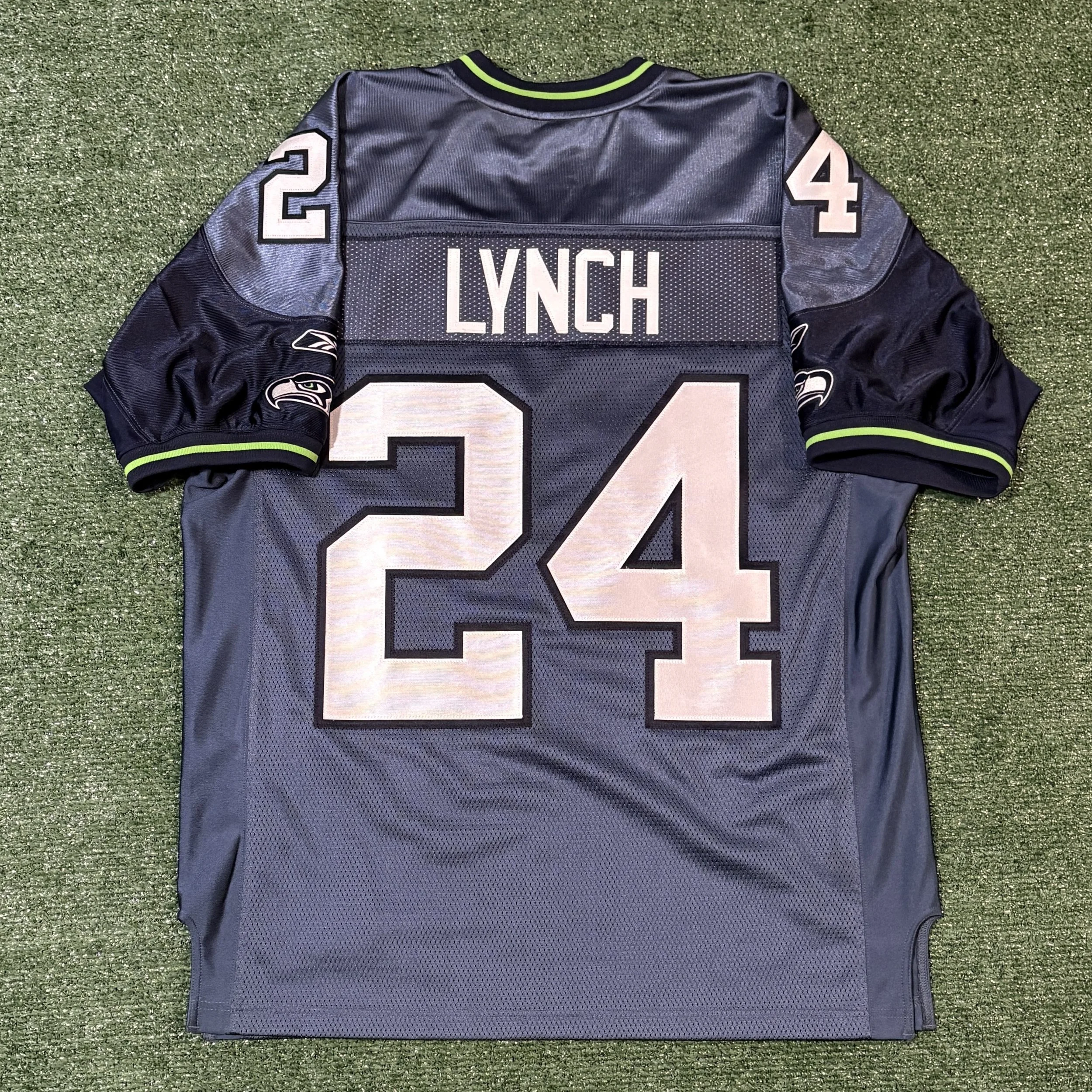 Marshawn Lynch Seattle Seahawks Reebok Authentic Blue Jersey - Sz. 50