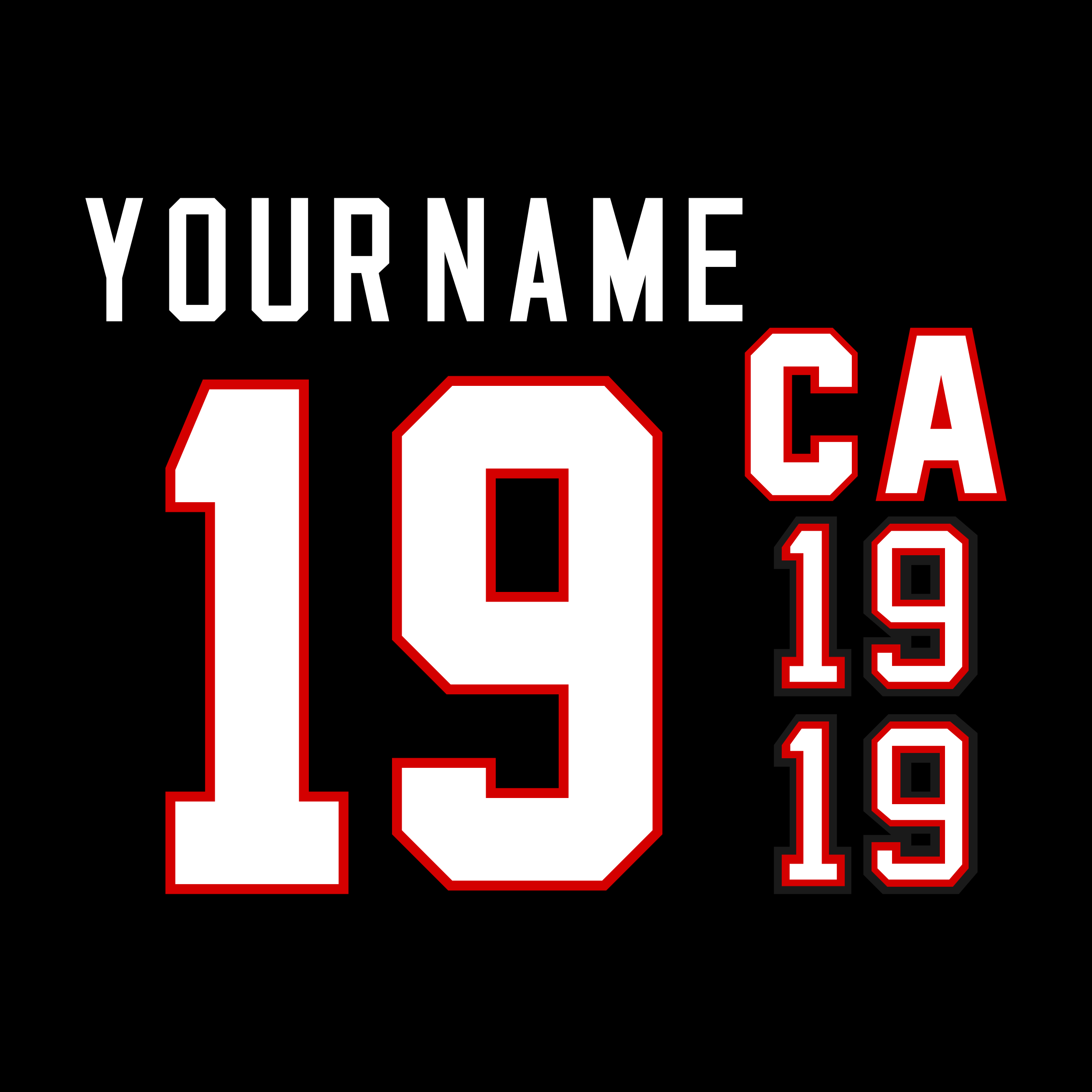 Ottawa Senators 1995-97 Black Jersey Lettering Kit