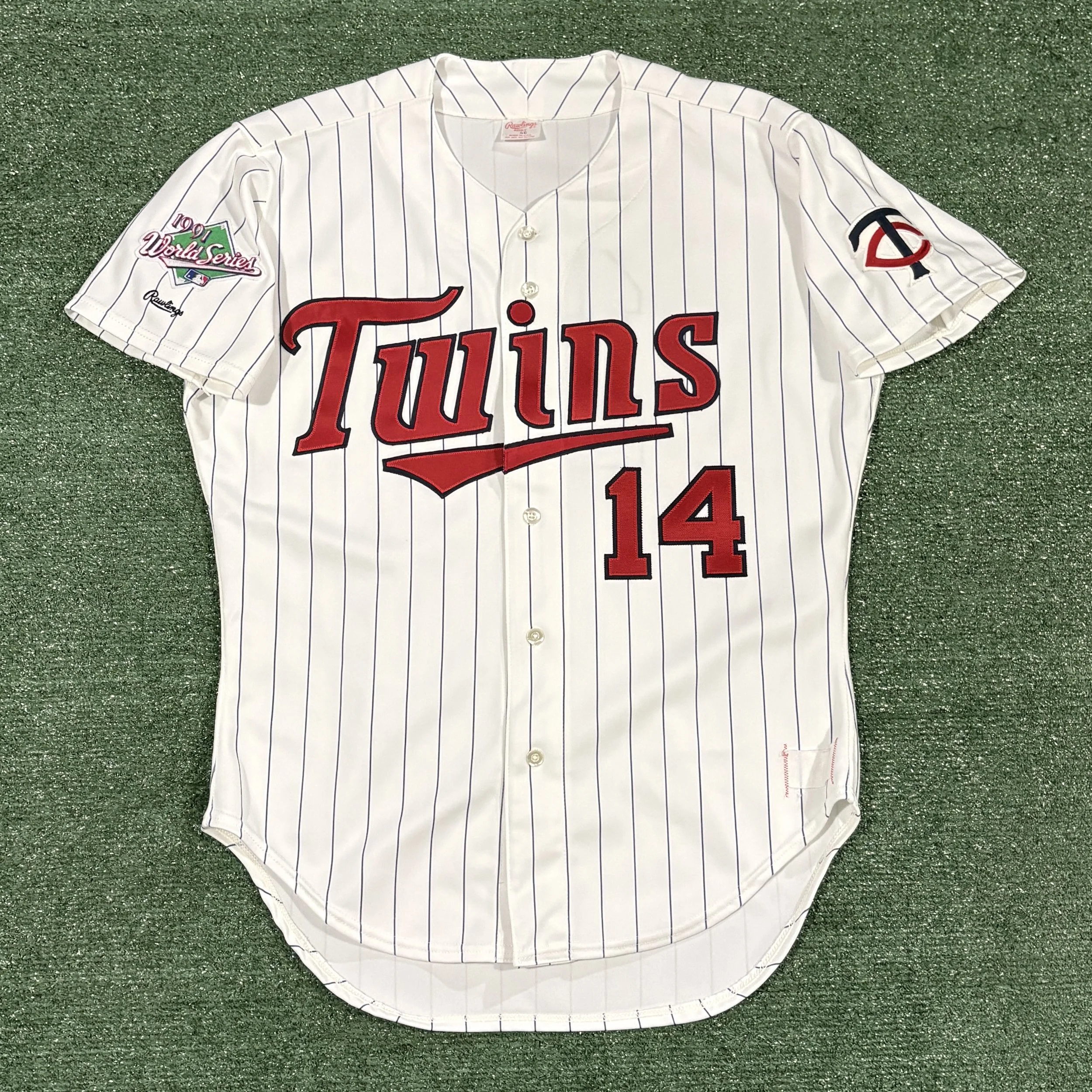 Kent Hrbek Minnesota Twins Rawlings Authentic 1991 World Series Jersey Size 46