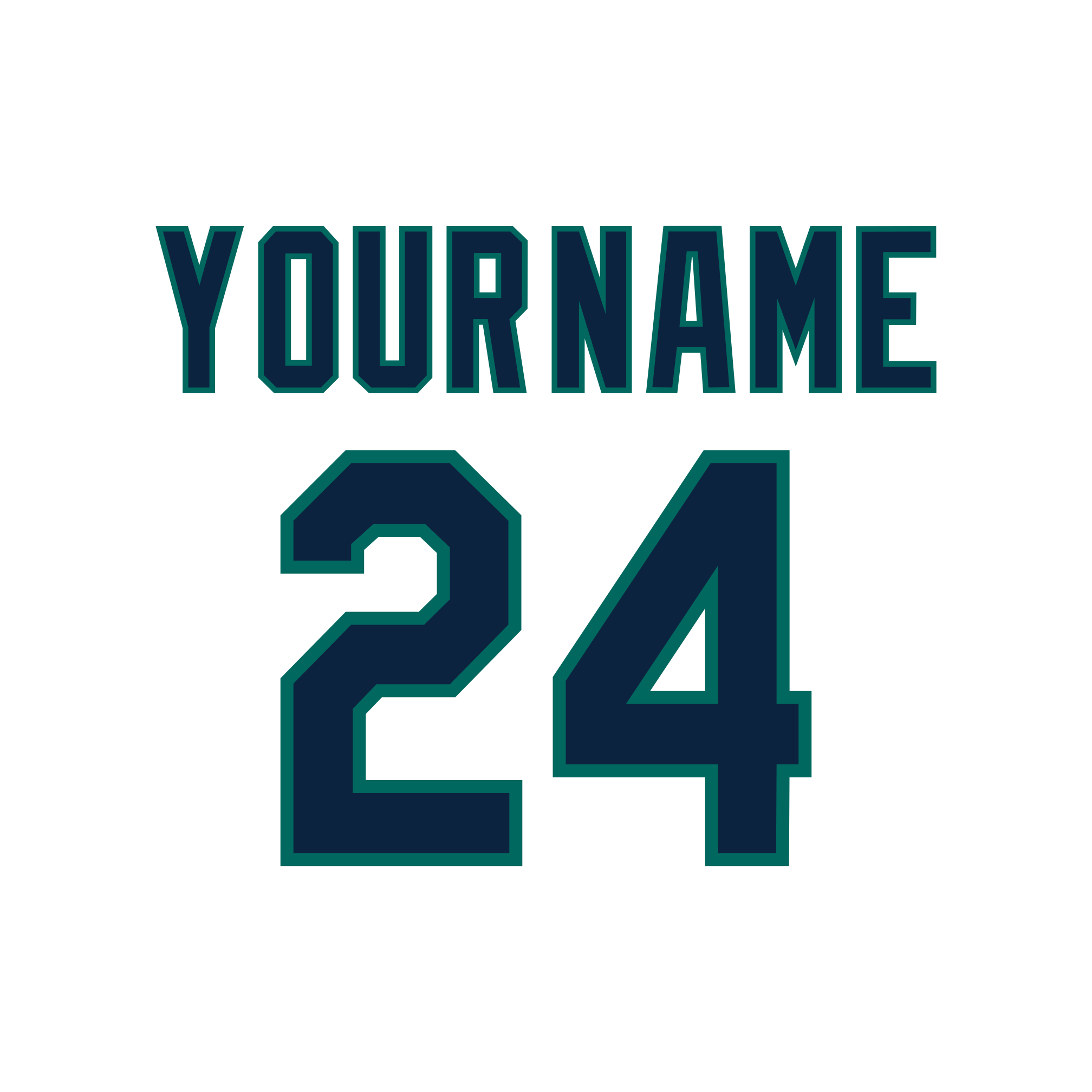 Seattle Mariners 1993-2014 White Jersey Lettering Kit
