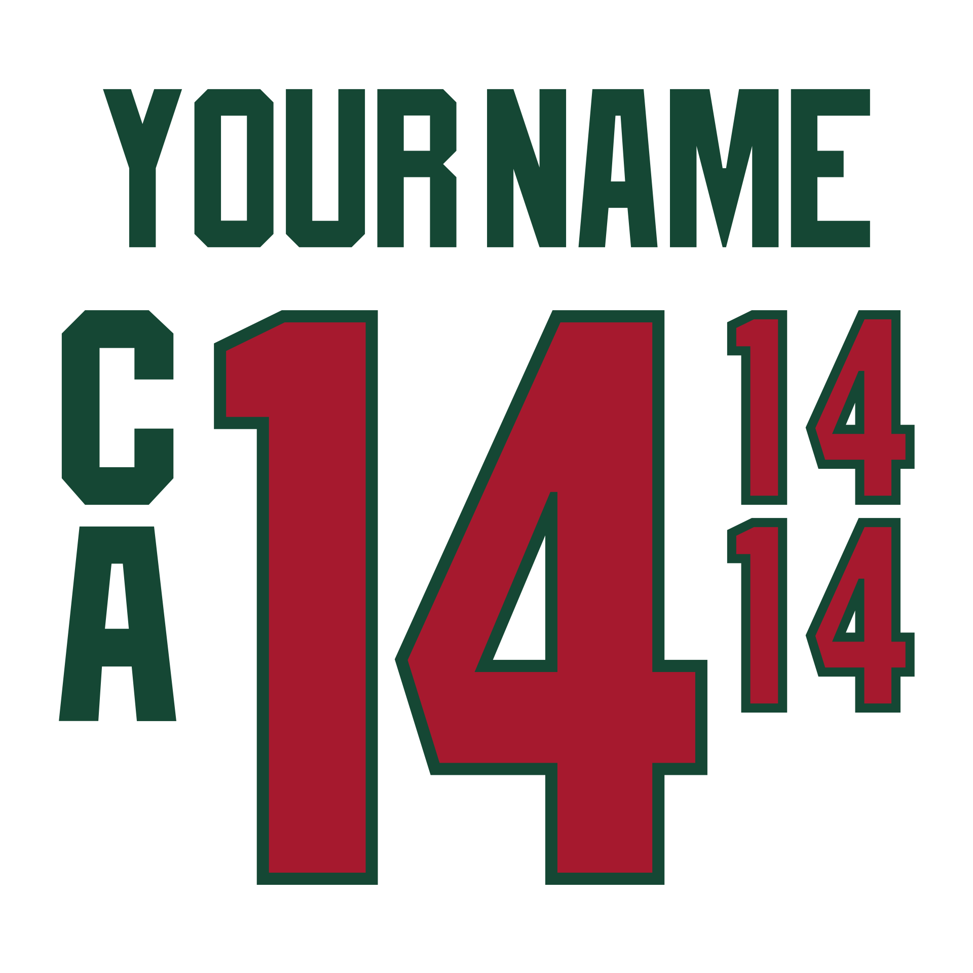 Minnesota Wild 2017-Present White Jersey Lettering Kit