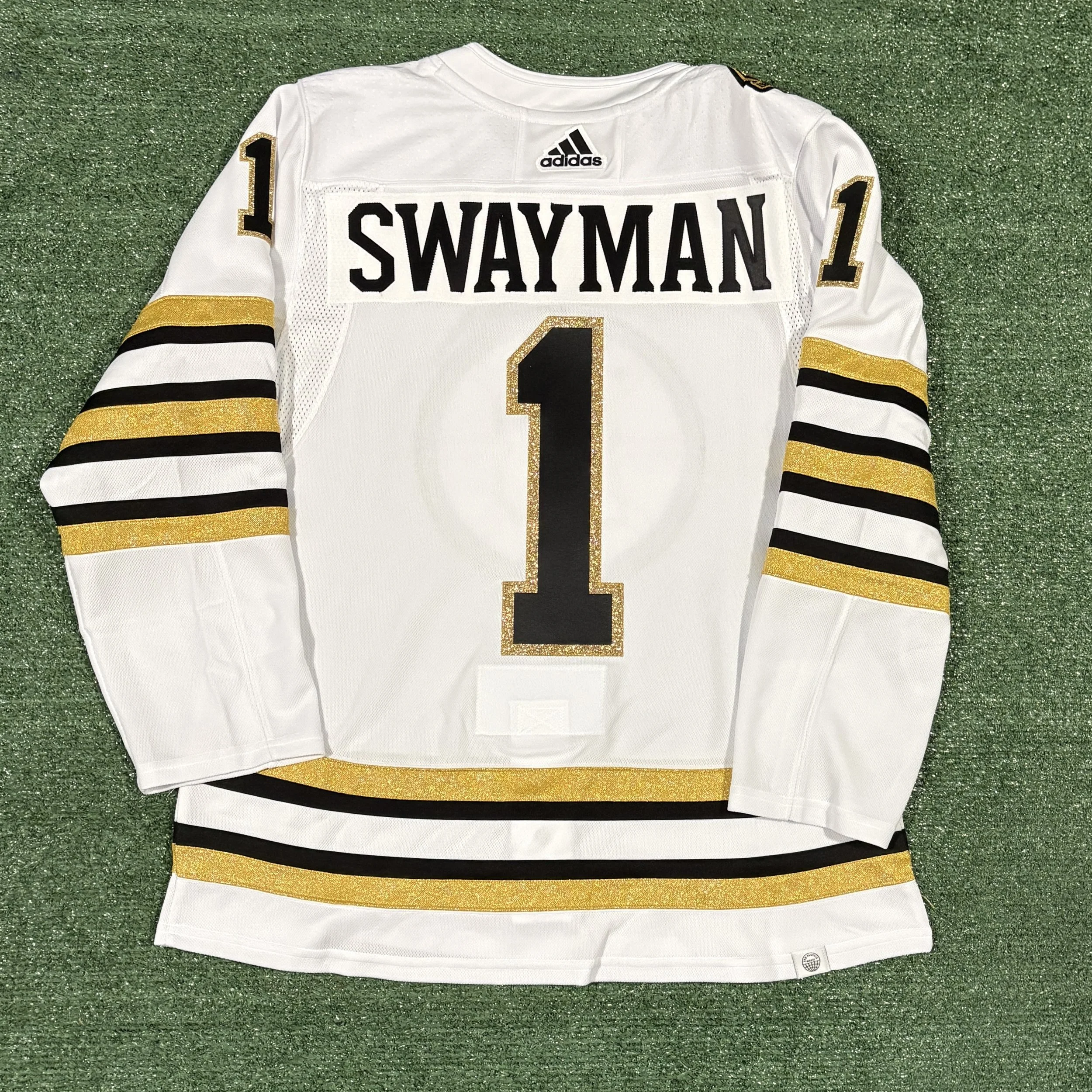 Jeremy Swayman Boston Bruins Adidas Primegreen 2023-24 Jersey Size 50