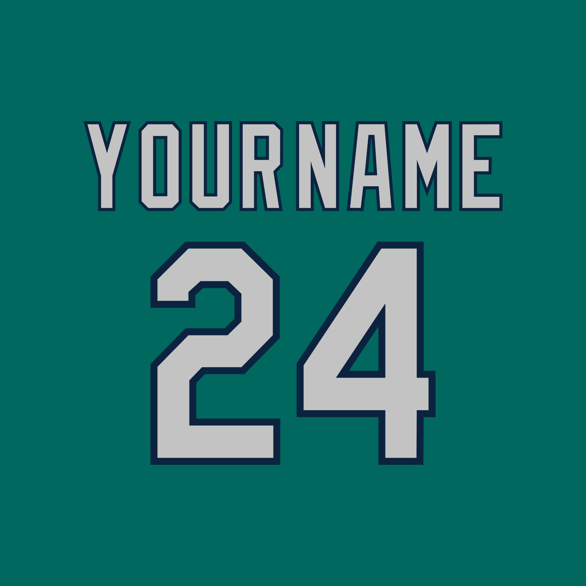 Seattle Mariners 1994-Present Green Jersey Lettering Kit