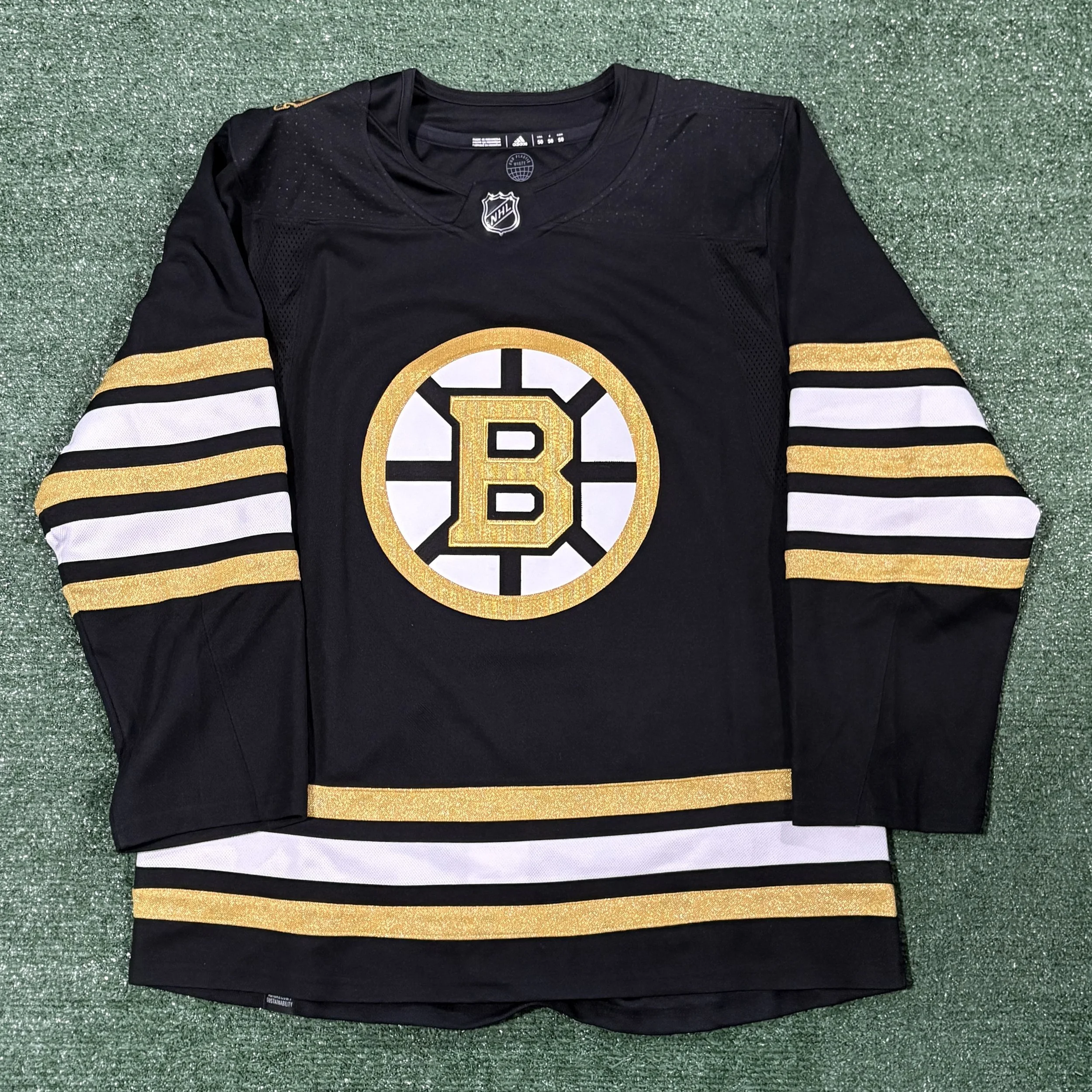 Pick-A-Player Boston Bruins Adidas Primegreen Black Jersey - Sz. 50