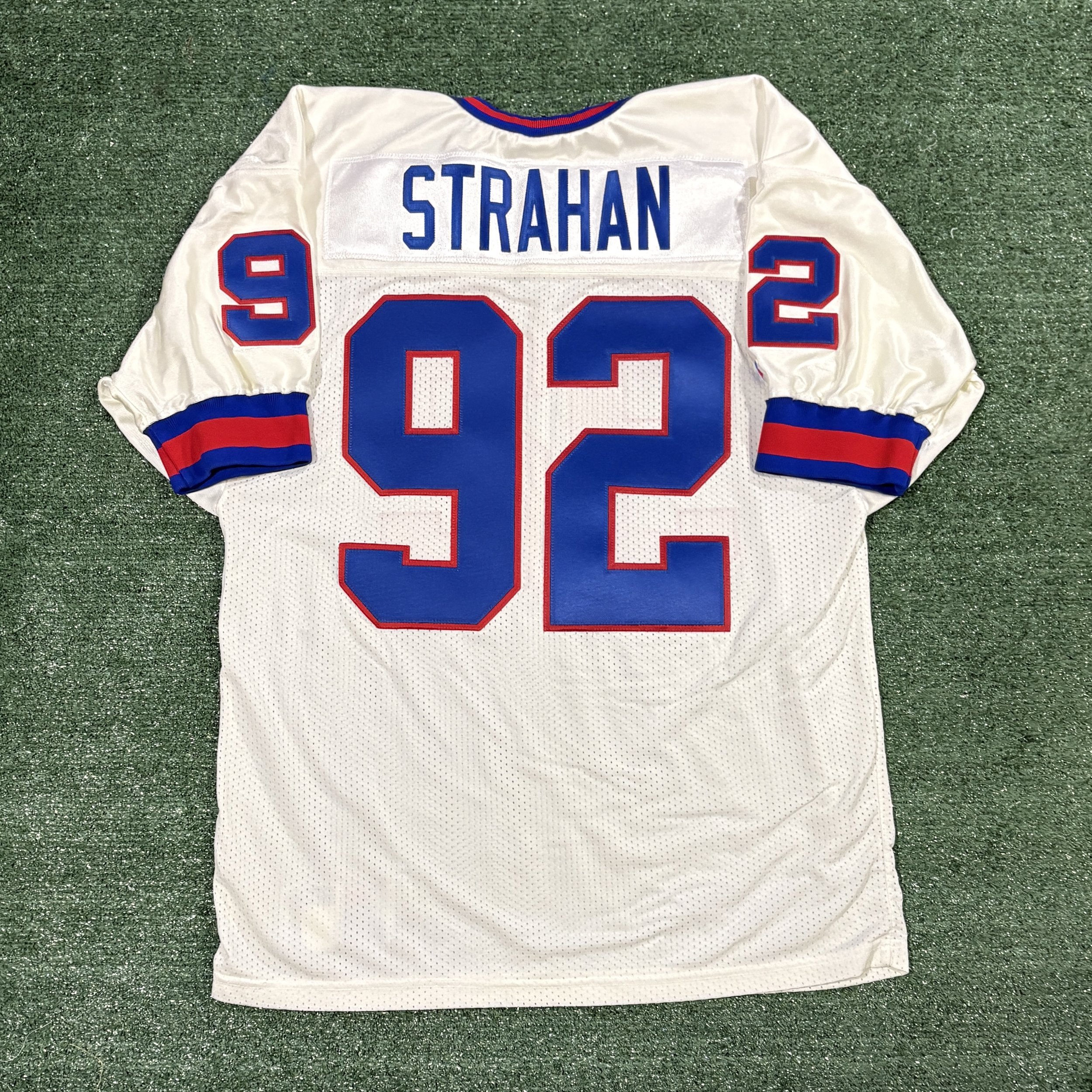 Michael Strahan New York Giants Russell Authentic White Jersey - Sz. 48